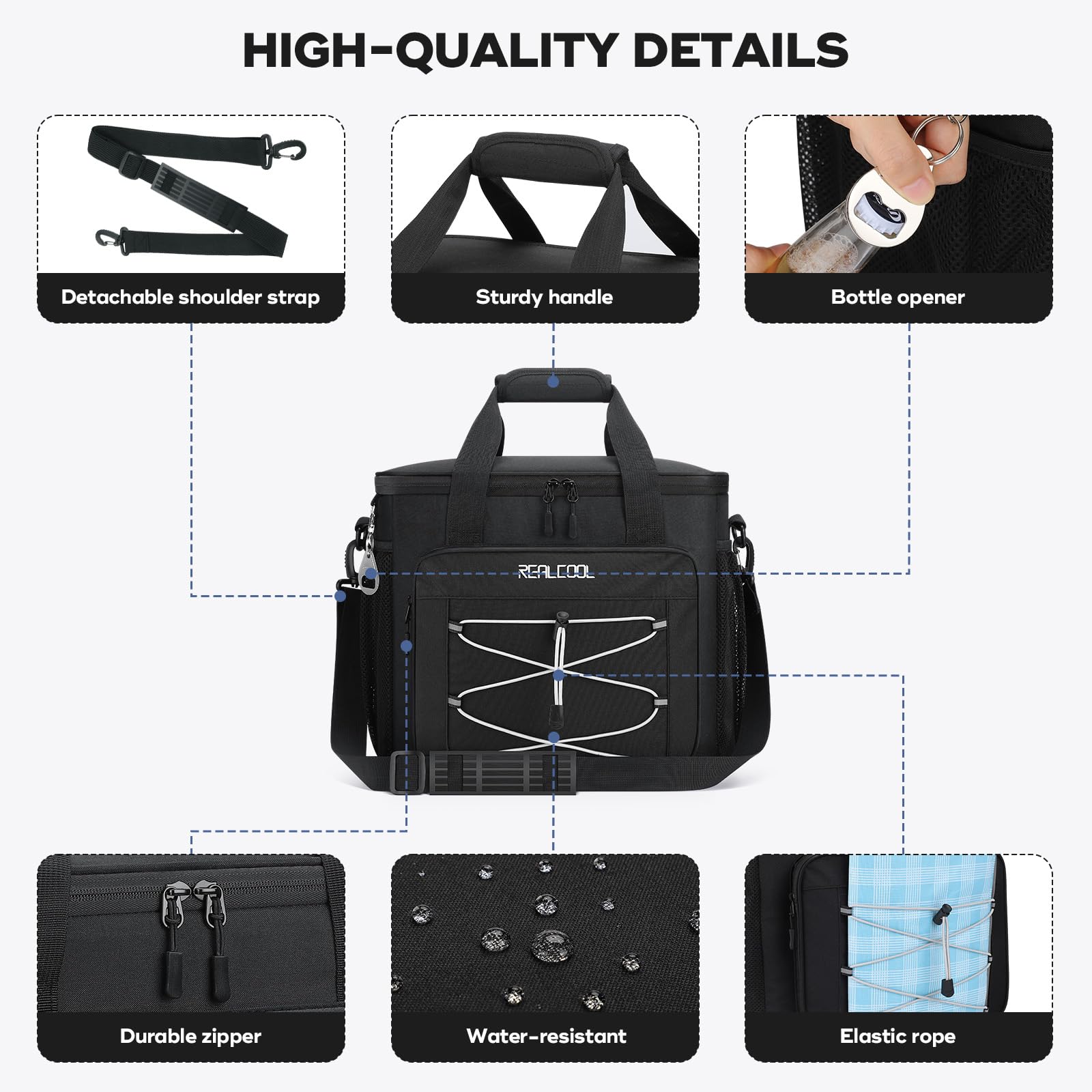 35/45 Can Soft Cooler Bag - Collapsible Insulated Leak-Proof Cooler for Picnic, Beach & Camping | Large Lunch Box for Men & Women | Perfect for Outdoor Activities, Travel & Grocery Shopping