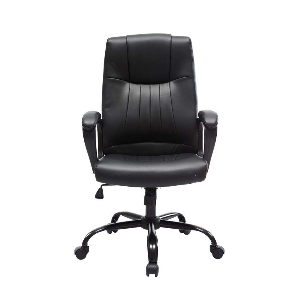 Ergonomic Office Chair with Adjustable Height & Tilt Function - Black Swivel Computer Desk Chair with Padded Armrests for Home Office, Gaming & Workspace Comfort