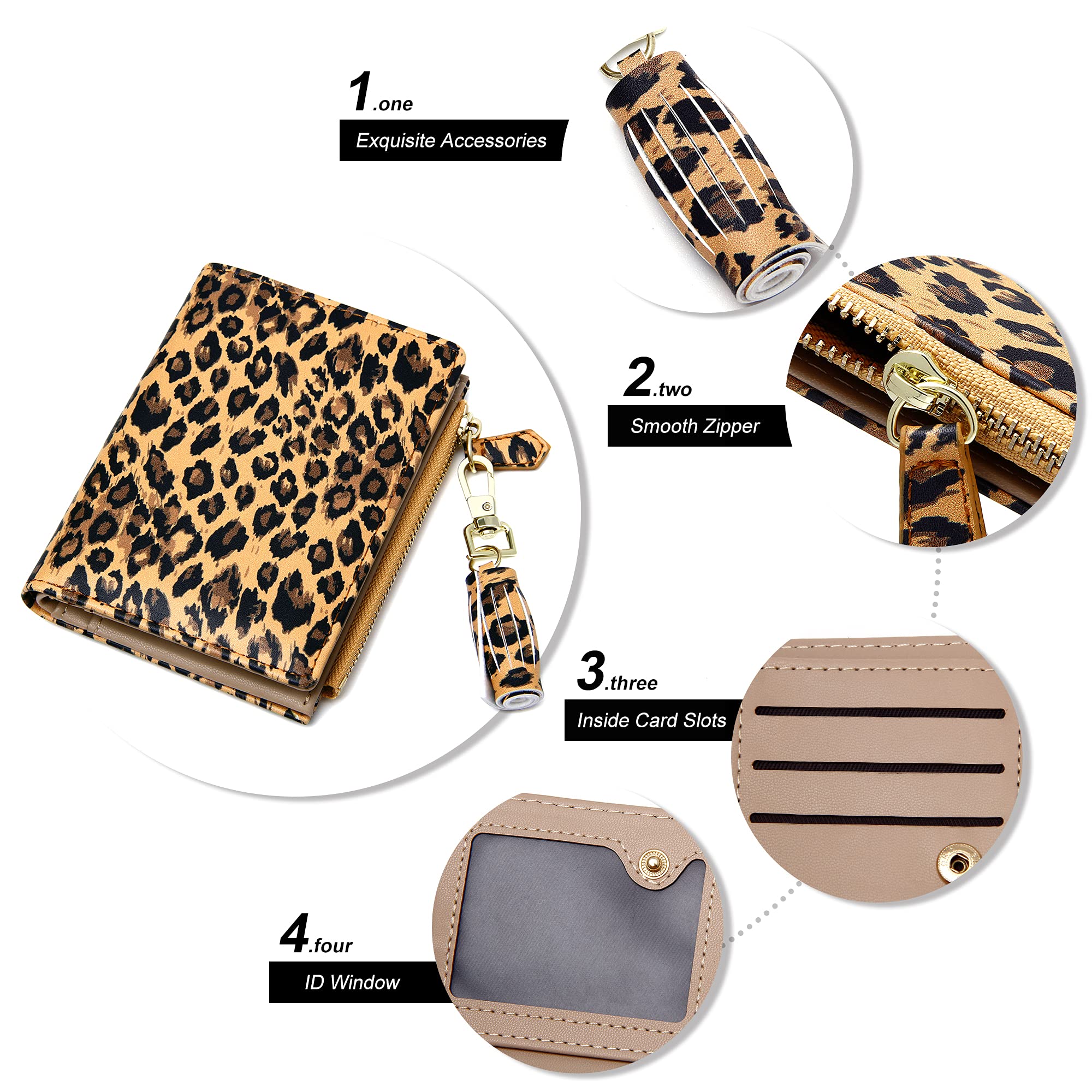 GEEAD Slim Bifold Wallet for Women with Zipper & ID Card Holder - Compact Coin Purse for Everyday Use, Travel, and Minimalist Style