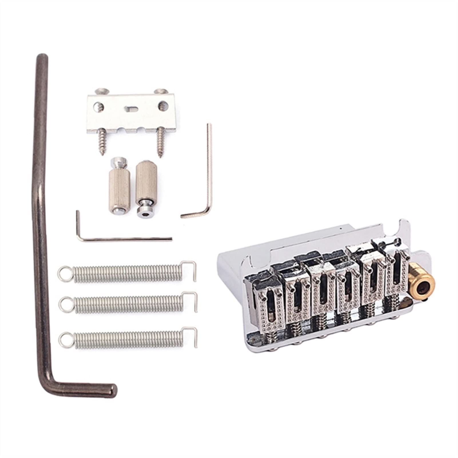 Electric Guitar Tremolo System Bridge Saddles Set - 6-Piece Replacement Parts for Electric Guitar Bridge - Perfect for Beginners & Professional Guitar Players (Rock, Blues, Metal Performance & Studio Recording)