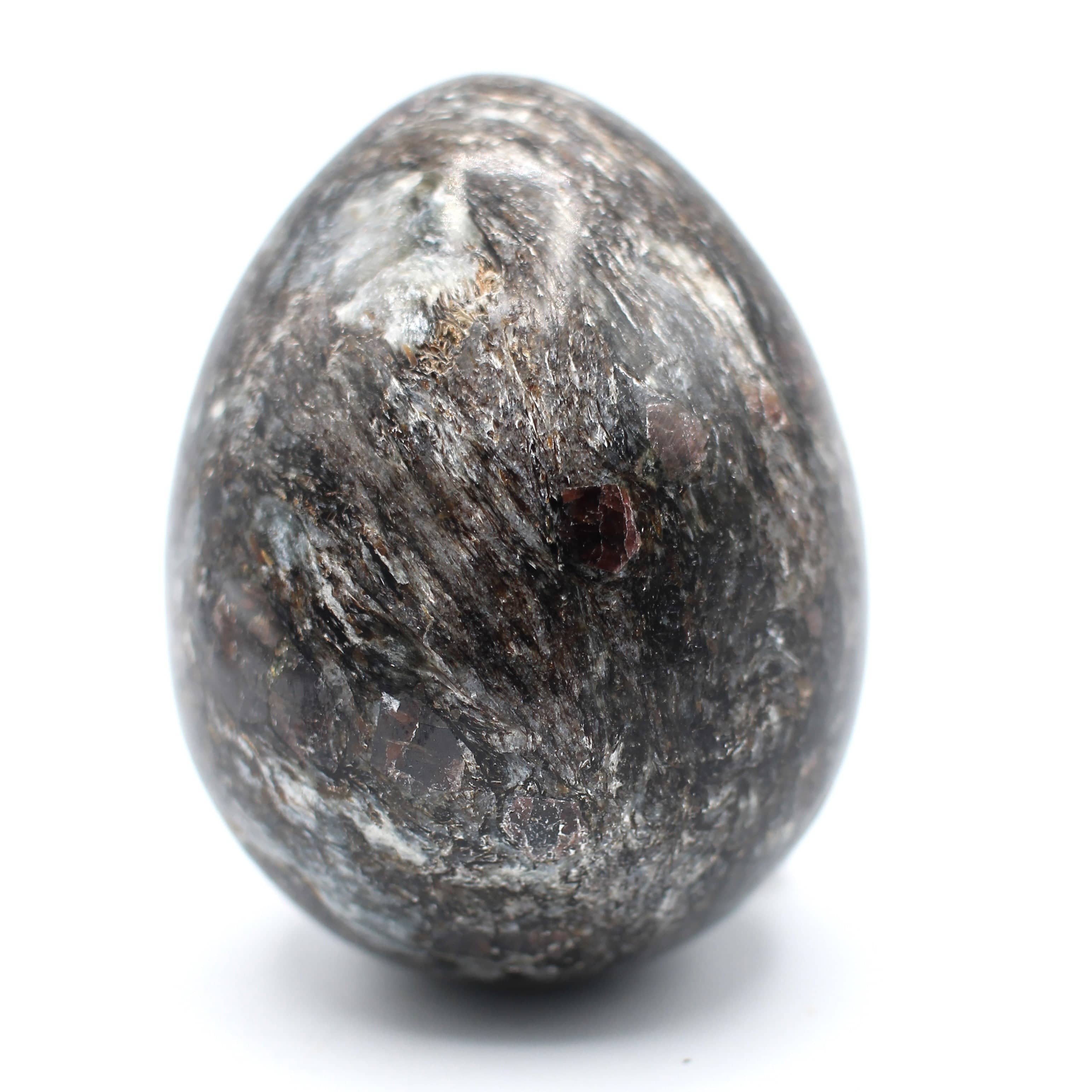 Natural Canadian Staurolite Garnet Mica Schist Egg - Healing Crystal for Meditation, Reiki & Home Decor | Unique Spiritual Gift for Collectors & Crystal Enthusiasts