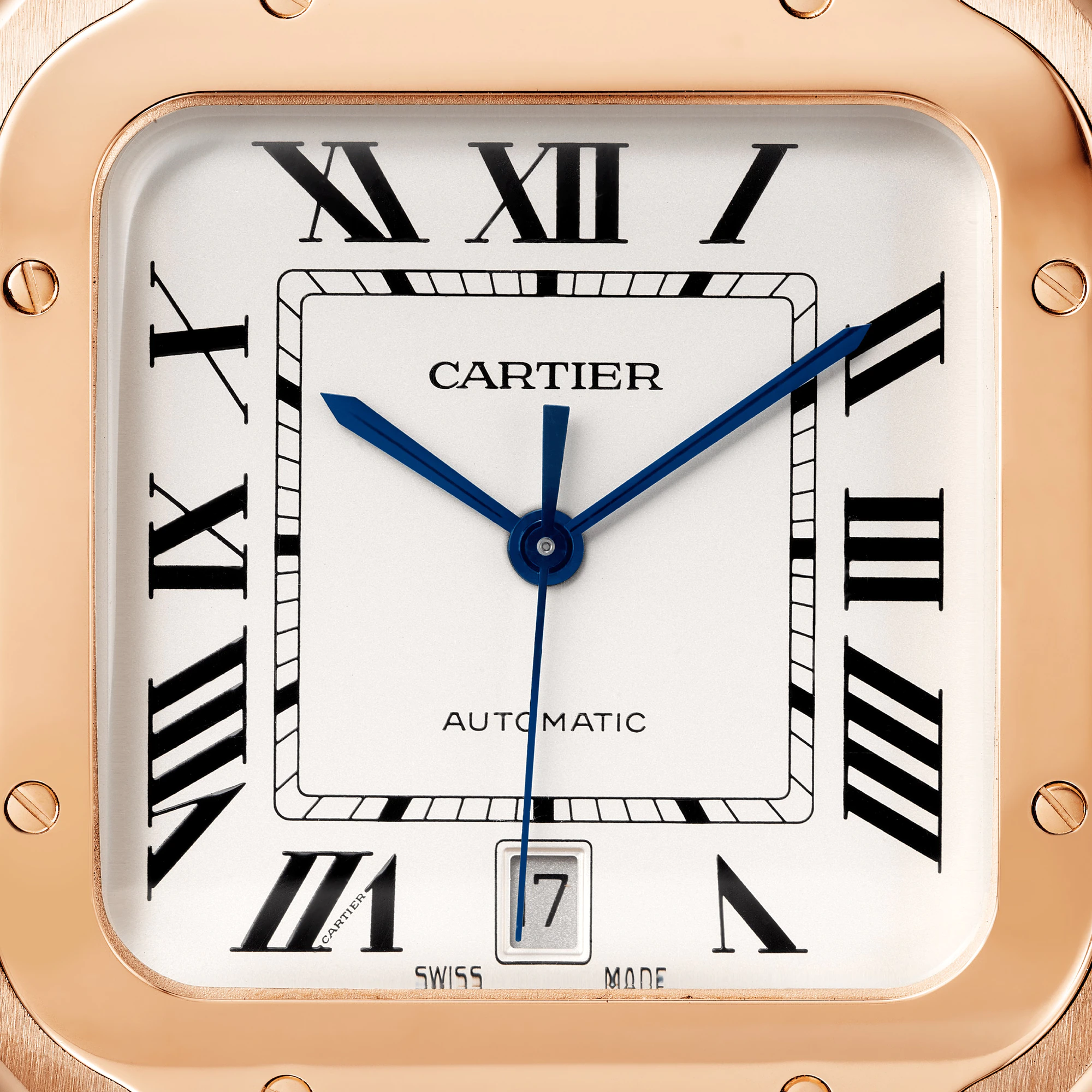 Cartier Santos Rose Gold Men's Luxury Watch - Classic Swiss Automatic Timepiece for Business, Gifts & Special Occasions