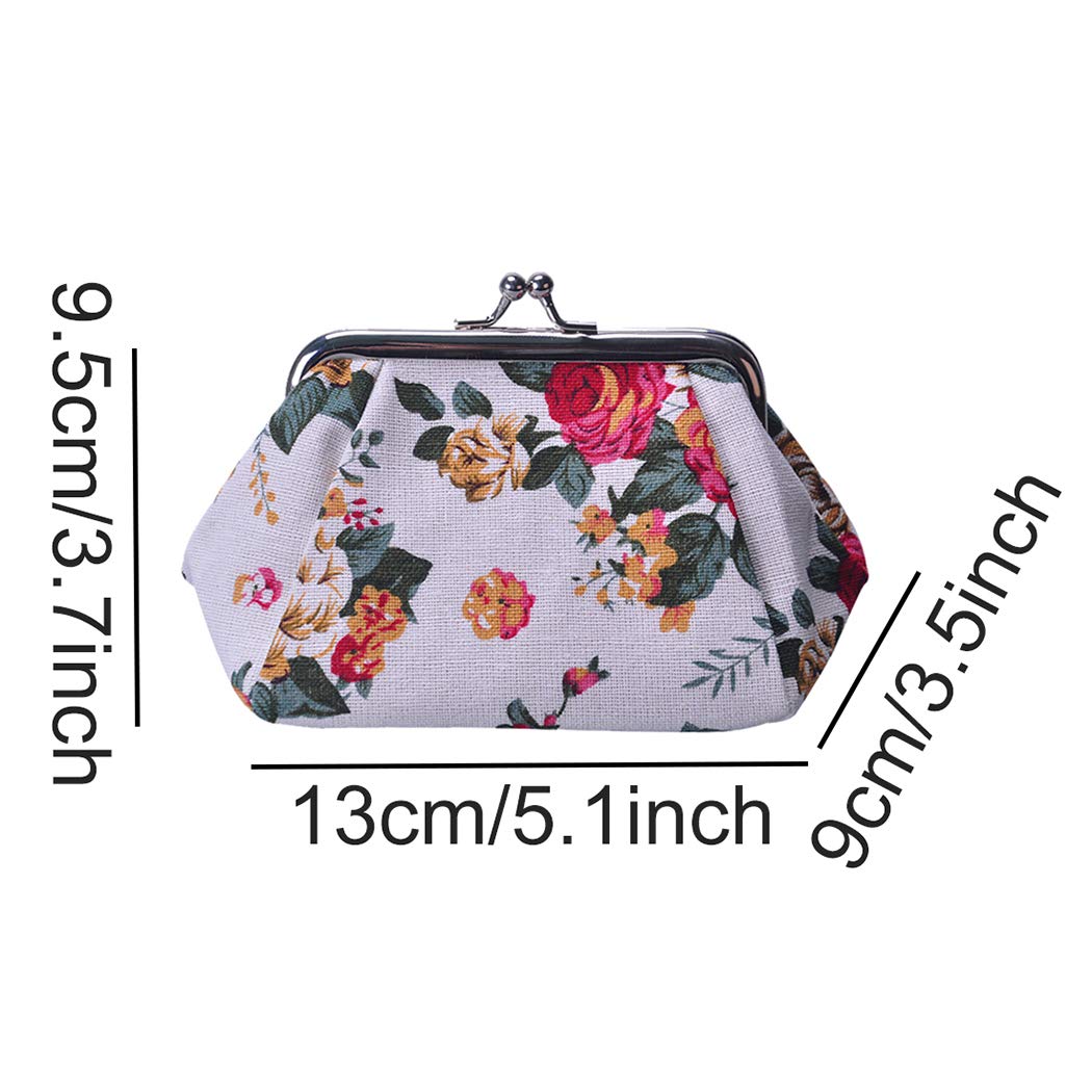 iSuperb Large Capacity Canvas Coin Purse Wallet with Clasp Closure - Credit Card Holder & Key Organizer for Women | Travel Essentials, Everyday Use, Gift Idea