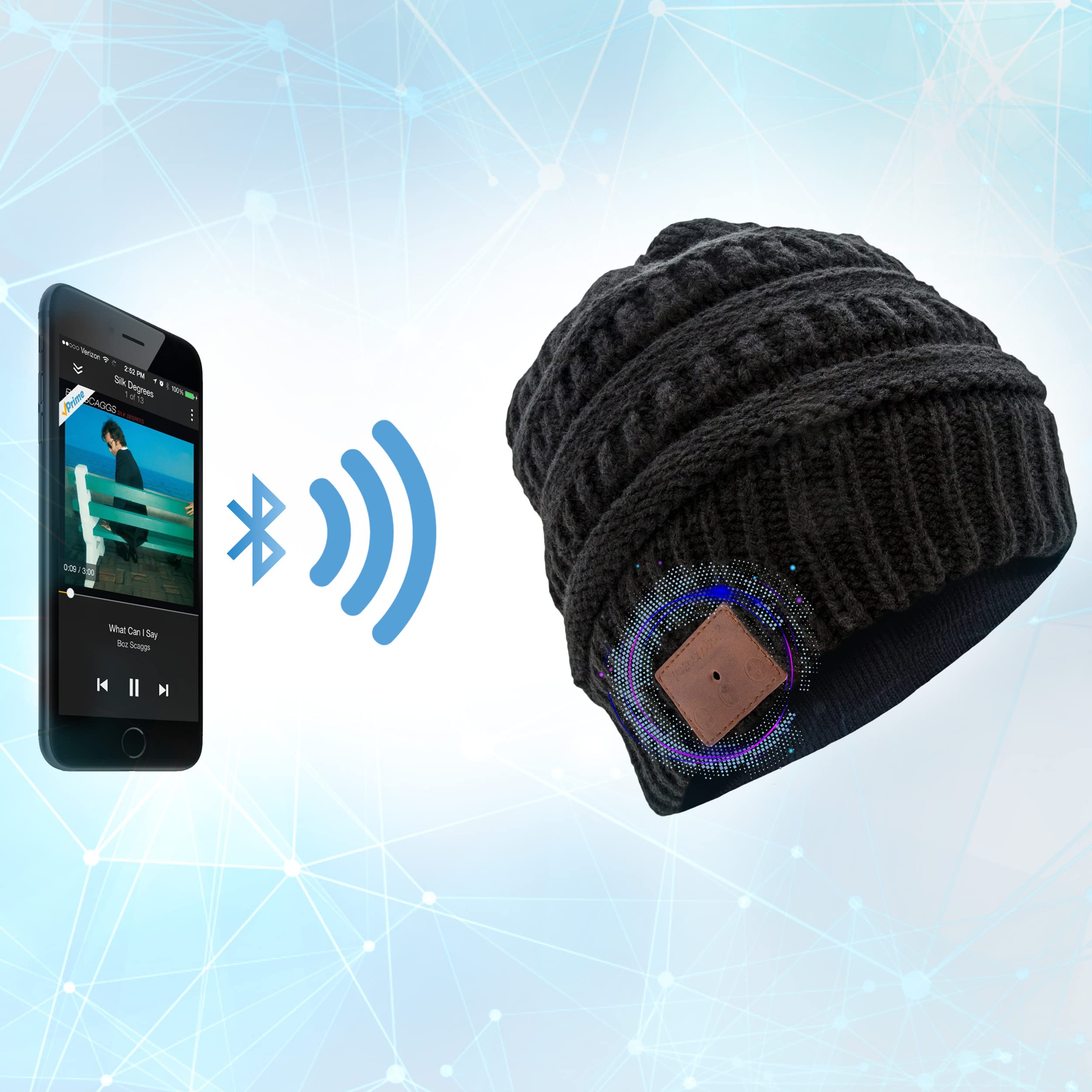 Soundbot Bluetooth Wireless Knit Beanie Headset with Built-in Mic - 5Hr Playtime & 7Hr Talk Time for Hands-Free Calling & Music | Perfect for Winter Sports, Commuting & Outdoor Activities