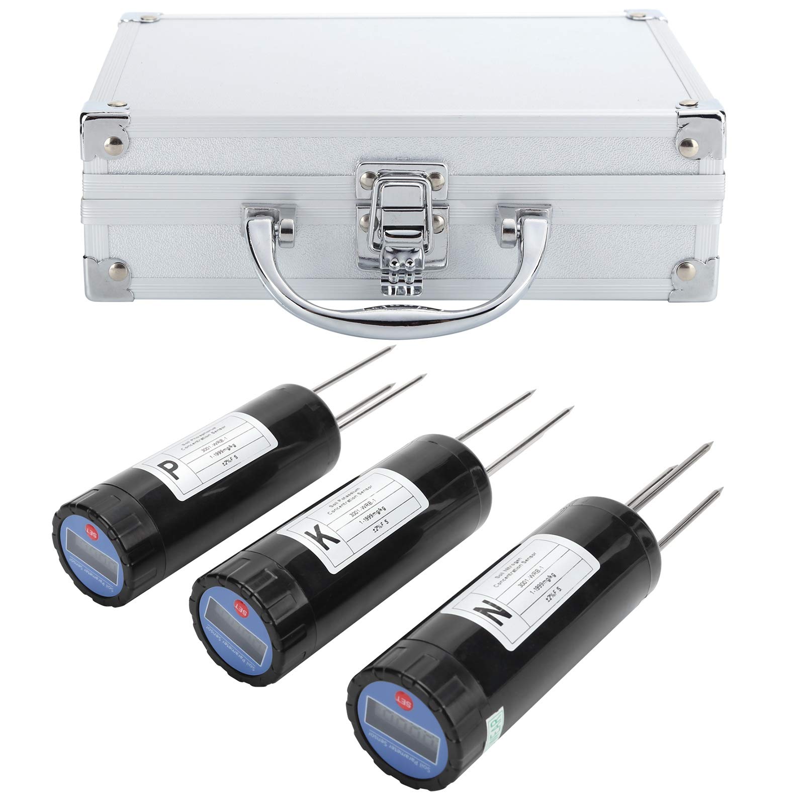 Zerodis Digital Soil Tester Kit - NPK Nutrient Analyzer with Silver Case, High Sensitivity Probe & 0.1 Level Resolution for Smart Plant Fertilization | Gardening Tool for Indoor/Outdoor Plants, Lawn, Farm & Hydroponics