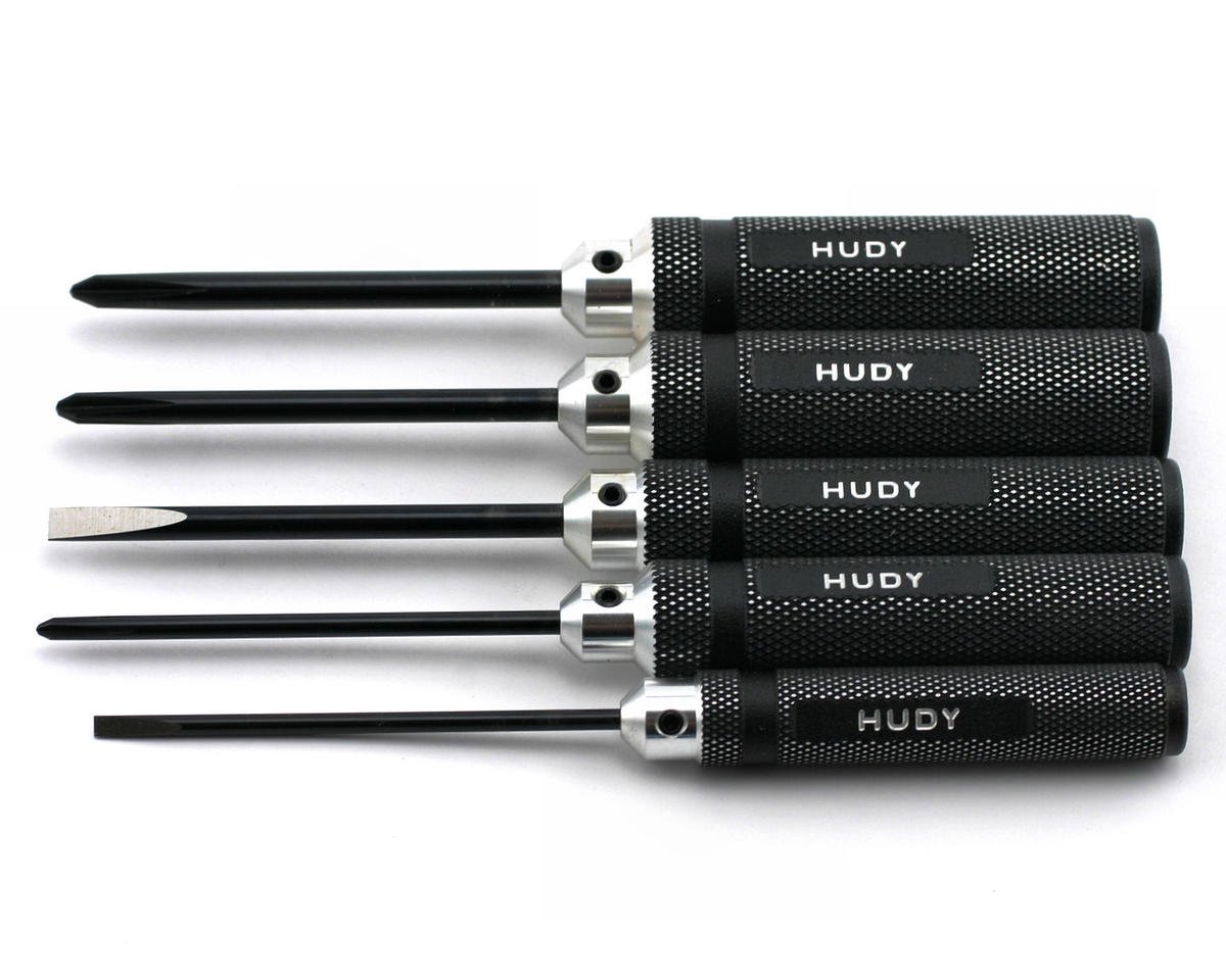 Premium Hudy 5-Piece Screwdriver Set with Phillips & Flathead - Perfect for Electronics, DIY, and Home Repairs