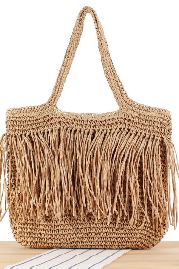 Handwoven Tassel Crossbody Bag for Women - Boho Chic Purse for Casual Outings, Beach Trips, and Festivals