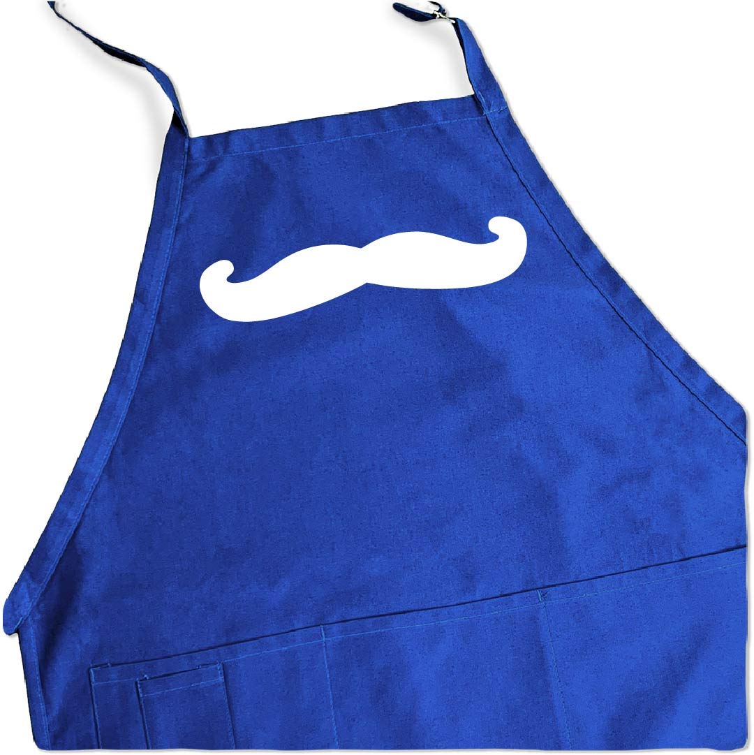 Adjustable Mustache BBQ Apron for Men - One Size Fits All - Perfect for Grilling, Cooking & Outdoor Barbecue Parties