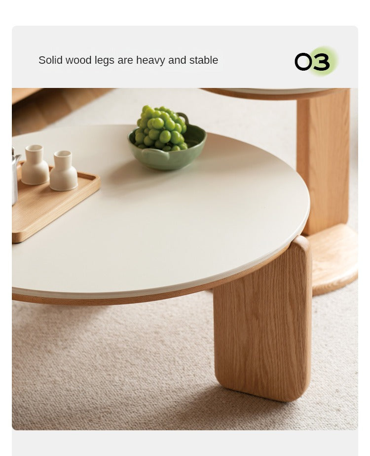 Solid Wood Coffee Table - Oak, Ash, Poplar with Slate Top | Rustic Modern Living Room Furniture for Home Decor & Entertainment Areas