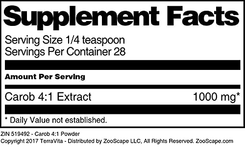 Organic Carob Powder 4:1 Extract (1 oz) - Natural Chocolate Flavor Alternative | Perfect for Baking, Smoothies & Healthy Desserts