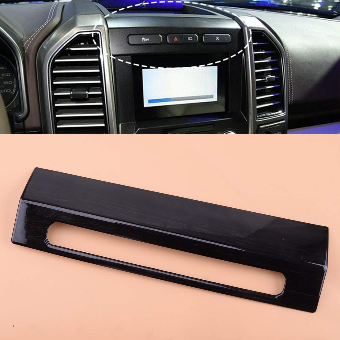 Black Wood Grain Emergency Light Switch Panel Trim Cover for Ford F150 2015-2019 - Decorative Vehicle Accessory for Off-Road & Truck Customization