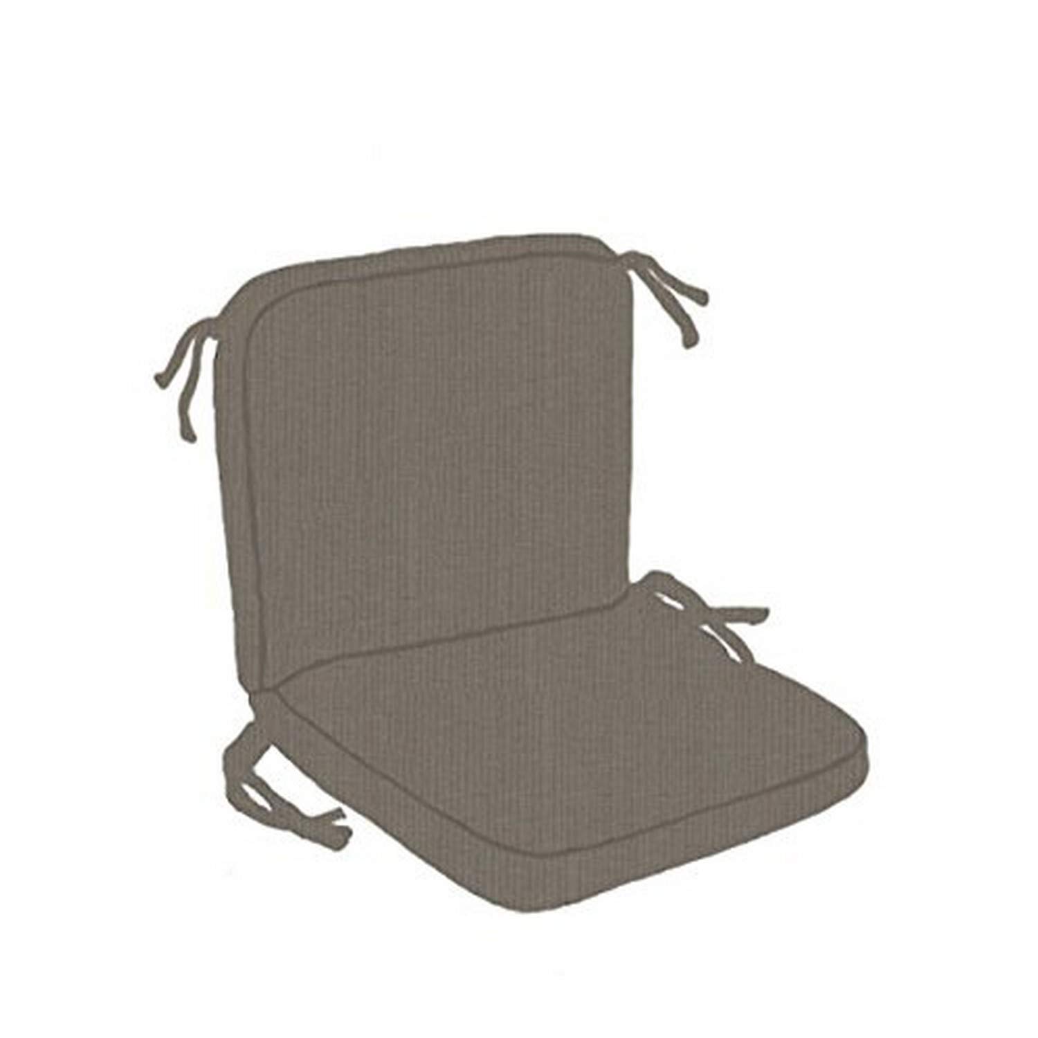 Paradise Cushions RI05HB High Back Chair Cushion - Box Double Welt Design for Wrought Iron Patio Furniture - Spectrum Graphite Color - Perfect for Outdoor Dining Sets, Garden Chairs & Poolside Lounging