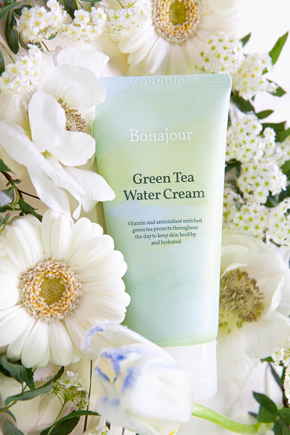 Bonajour Green Tea Water Cream 100ml - Hydrating Moisturizer for Face, Vegan & Cruelty-Free Skincare - Perfect for Dry, Sensitive Skin & Daily Use