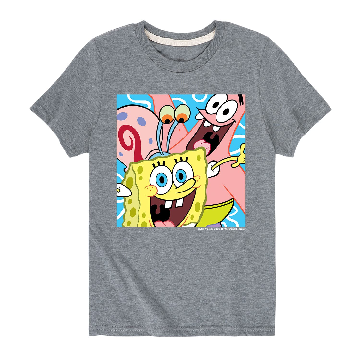 Spongebob Squarepants Patrick Gary Graphic T-Shirt for Toddler & Youth | Soft Cotton Short Sleeve Tee | Cartoon Character Apparel for Kids Playwear & Casual Outfits