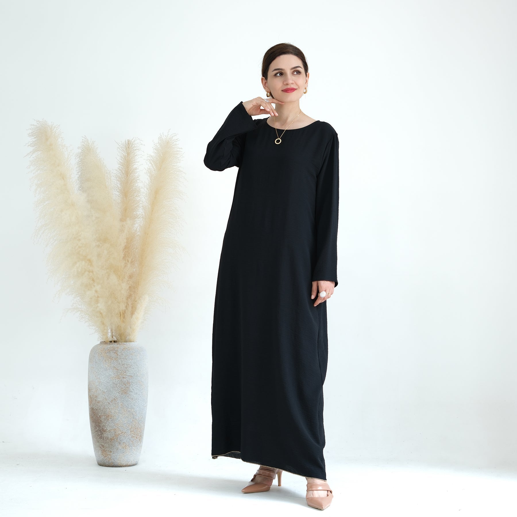 Nadia 4 Piece Abaya Set - Black | Modest Islamic Prayer Dress for Women | Perfect for Eid, Mosque & Special Occasions