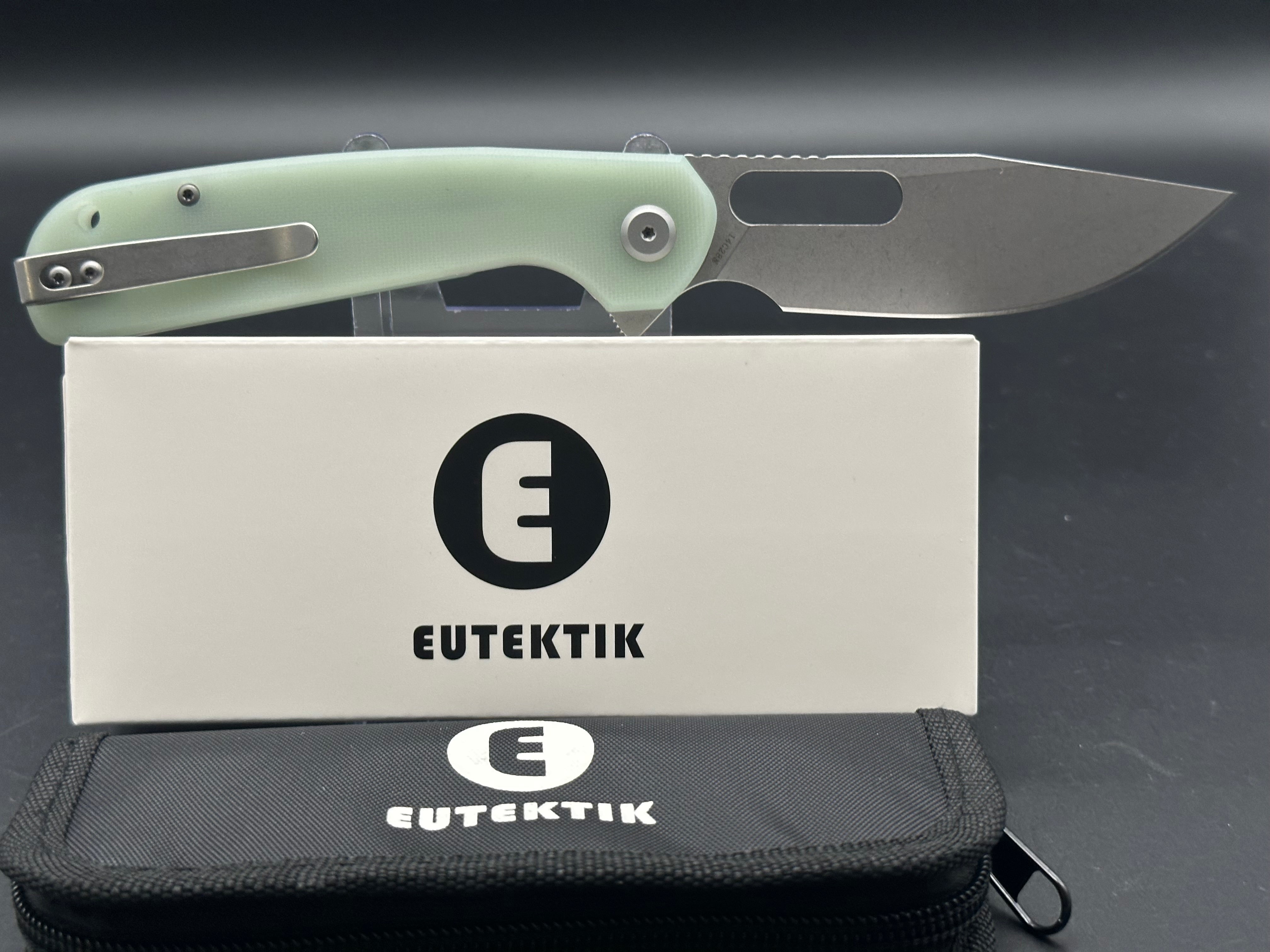 Eutektik Trinity Jade G10 Folding Knife – New in Box with LTK Koozie, Patch & Sticker – Premium EDC Pocket Knife for Outdoor, Camping & Everyday Carry