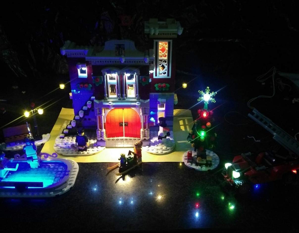 LED Lighting Kit for LEGO 10263 Creator Winter Village Fire Station - Compatible with LEGO Sets (Fire Station Model Not Included) - Perfect for Holiday Displays & LEGO Winter Village Collections