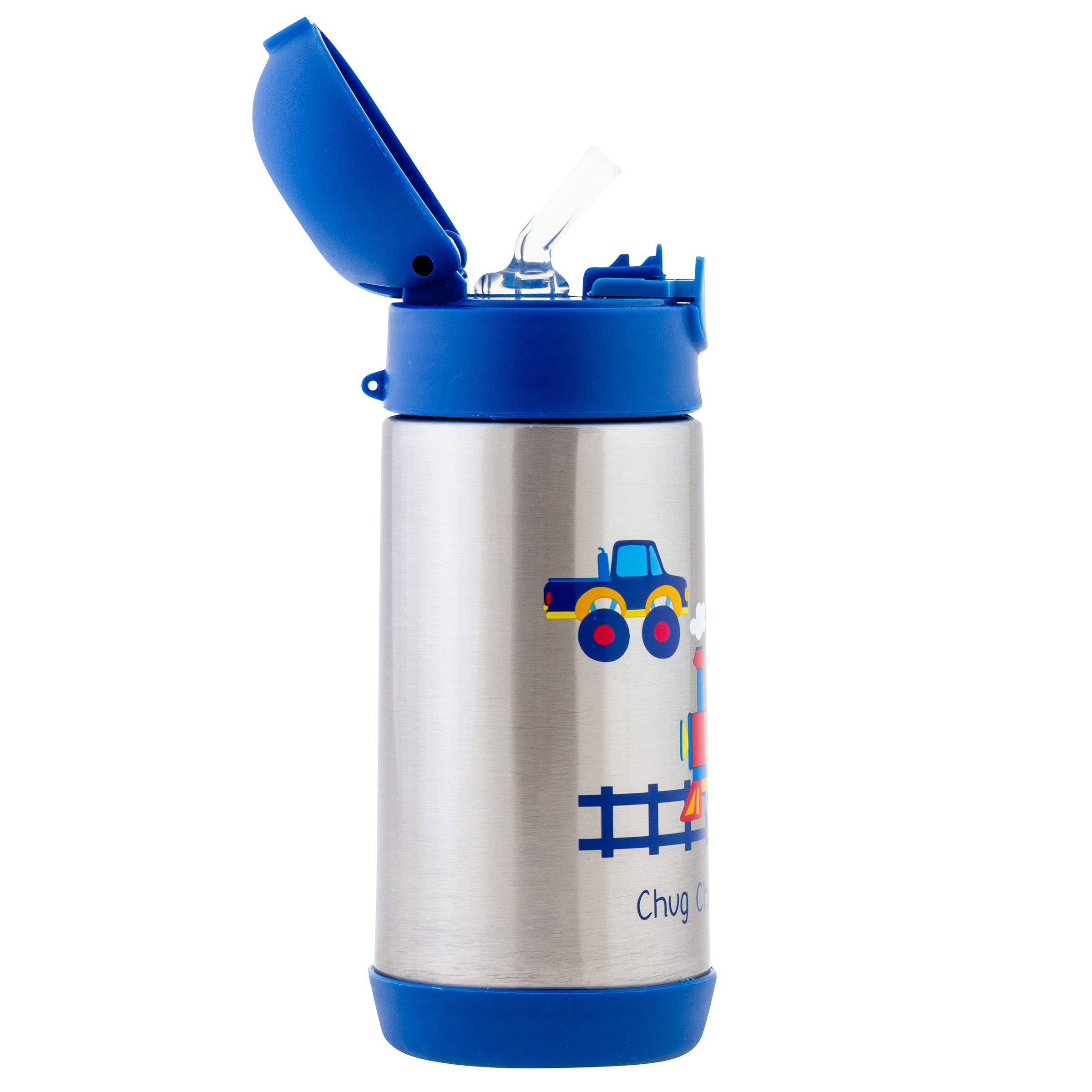 Stephen Joseph Double Wall Stainless Steel Water Bottle for Kids - 11.8oz Vacuum Insulated BPA-Free Toddler Bottle with Straw | Leakproof & Durable | Perfect for School, Travel & Outdoor Activities | SJ1212