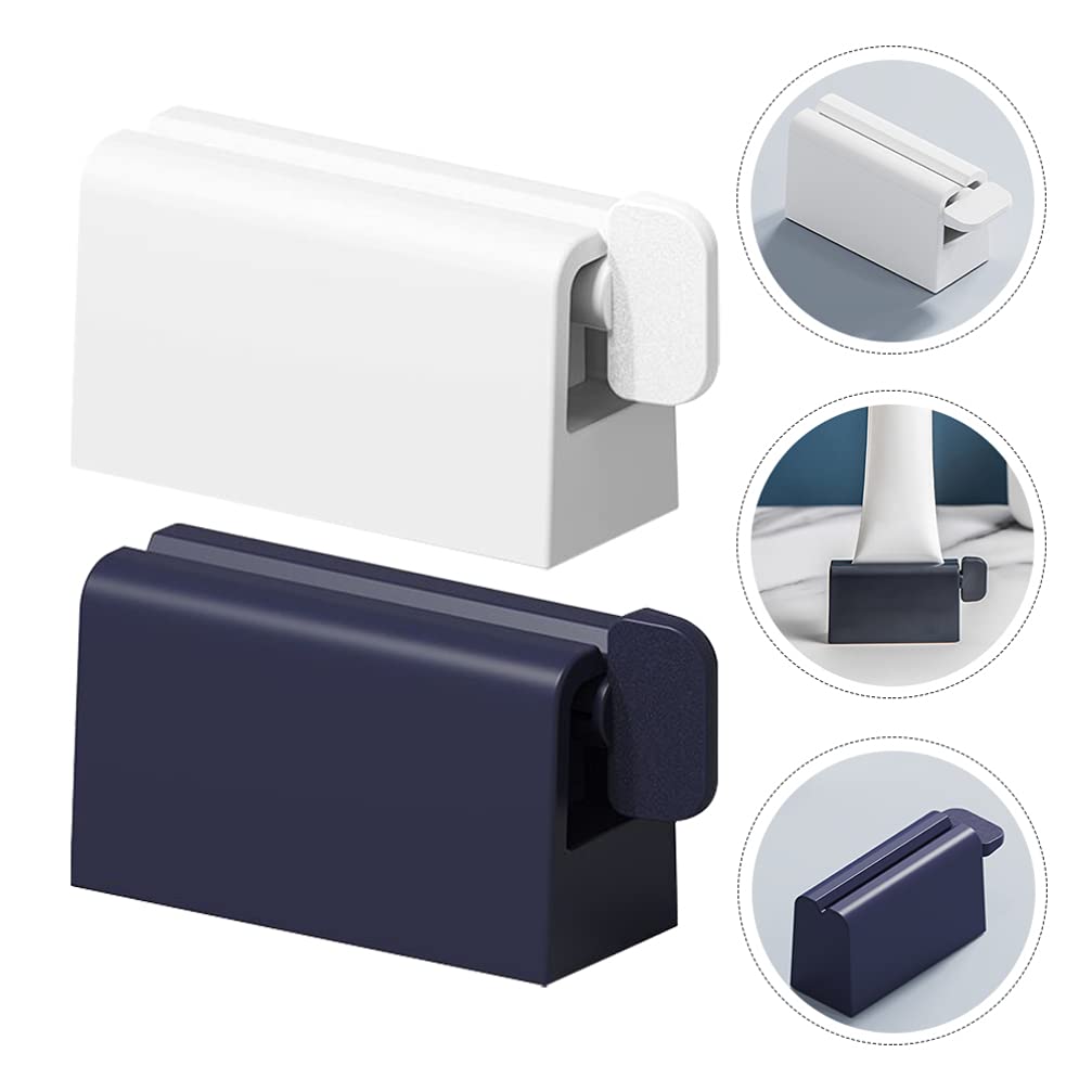 POPETPOP 2-Pack Plastic Toothpaste Tube Squeezer & Face Wash Dispenser - Cosmetic Oil Extractor & Facial Gadget for Easy Squeezing - Perfect for Bathroom, Travel, and Skincare Routine