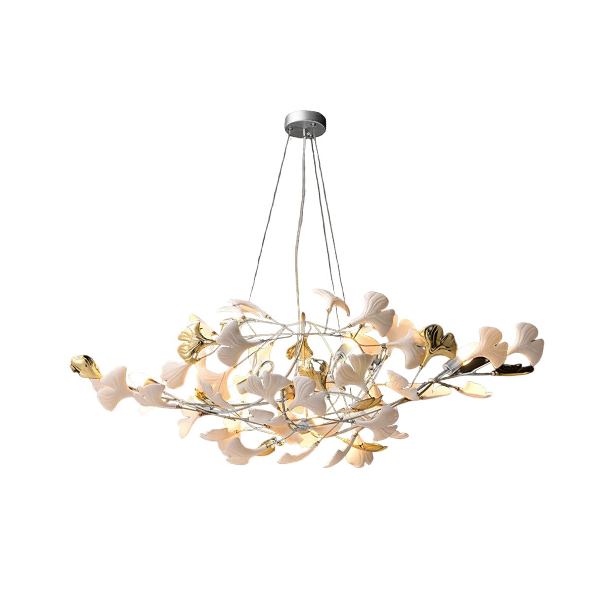 Elegant Ginkgo Leaf Chandelier - Modern Crystal Ceiling Light Fixture for Dining Room, Living Room & Bedroom Decor - Perfect for Home, Hotel & Wedding Venue Lighting