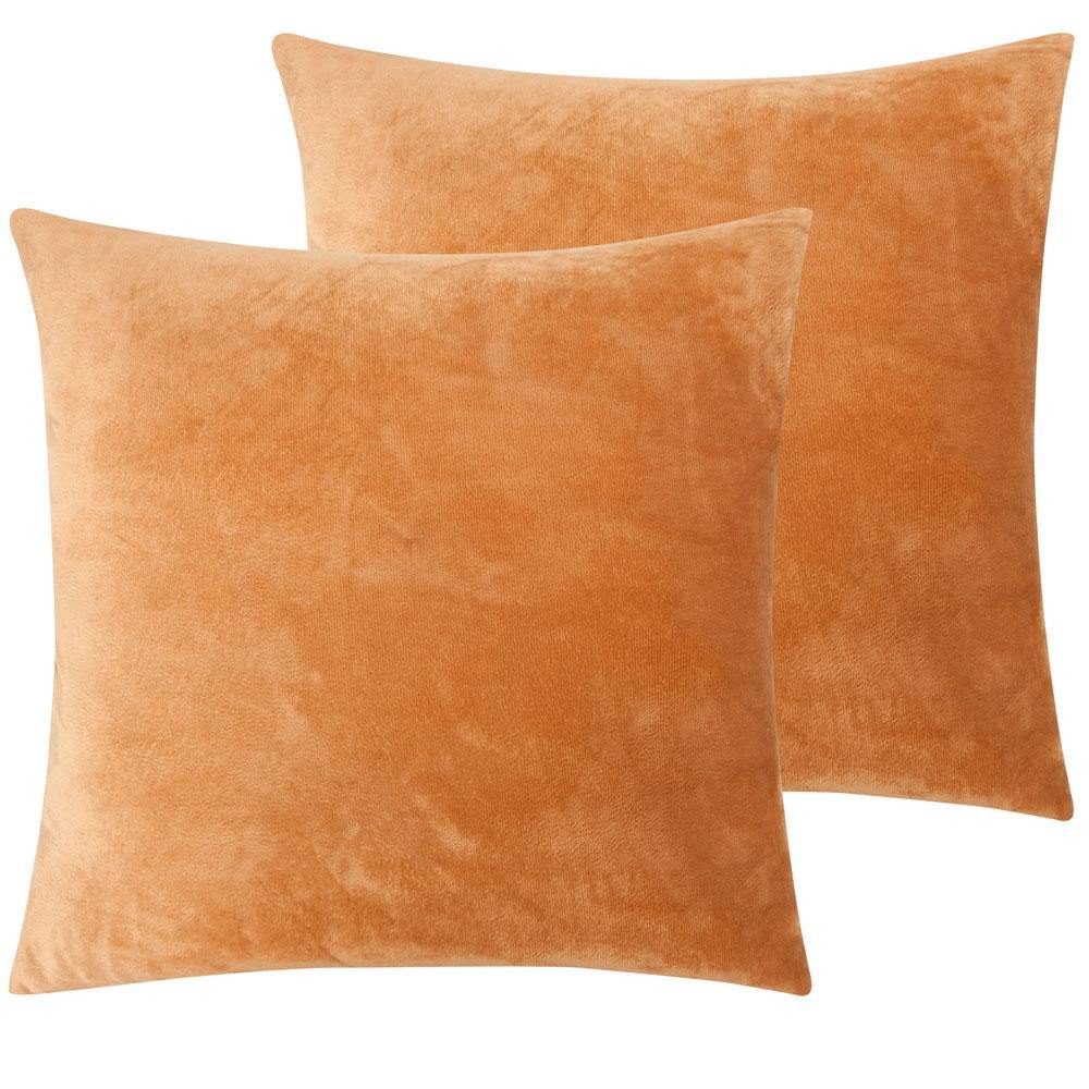 NTBAY 2 Pack Soft Velvet Throw Pillow Covers - 18x18 Inch Luxury Cushion Cases for Sofa, Bed, Couch Decor - Home & Living Room Accessories