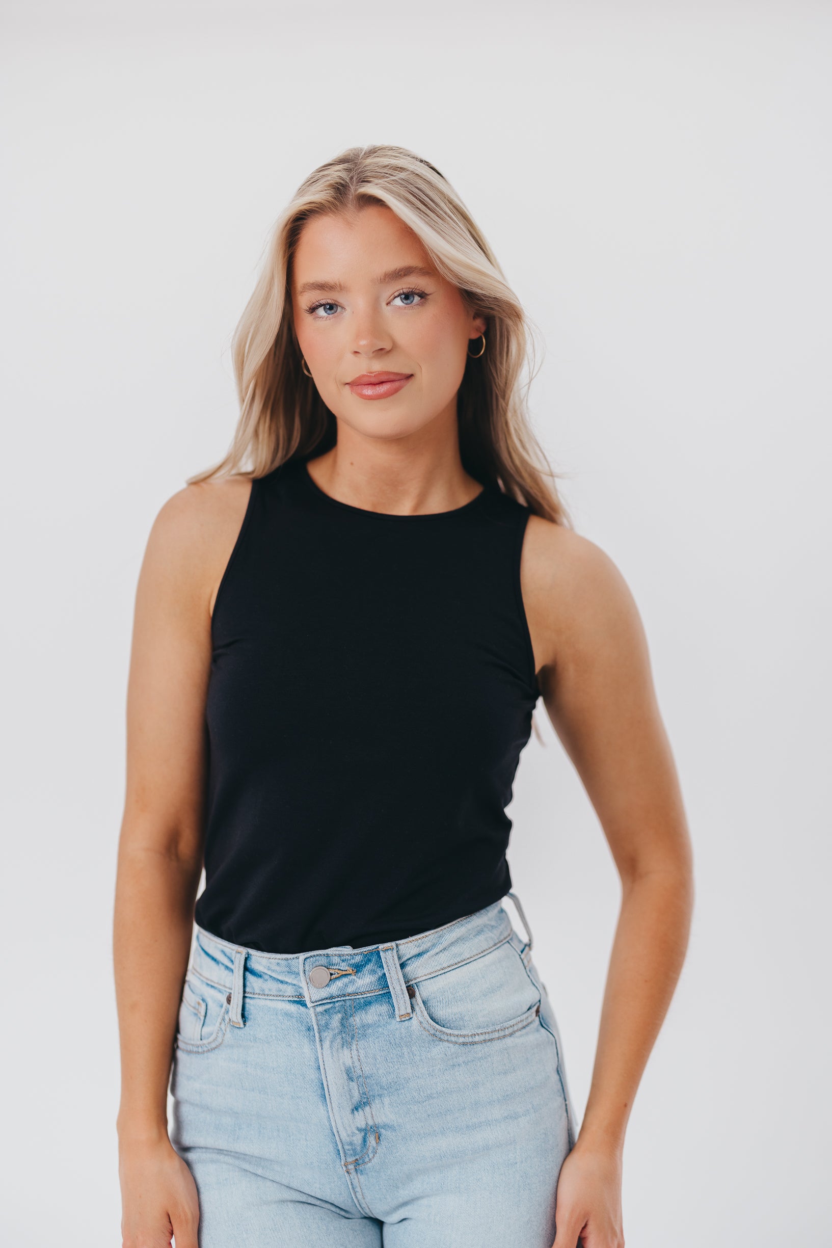 Eliana Black Tank Top for Women - Soft & Breathable Cotton Casual Shirt - Perfect for Summer, Yoga, and Everyday Wear