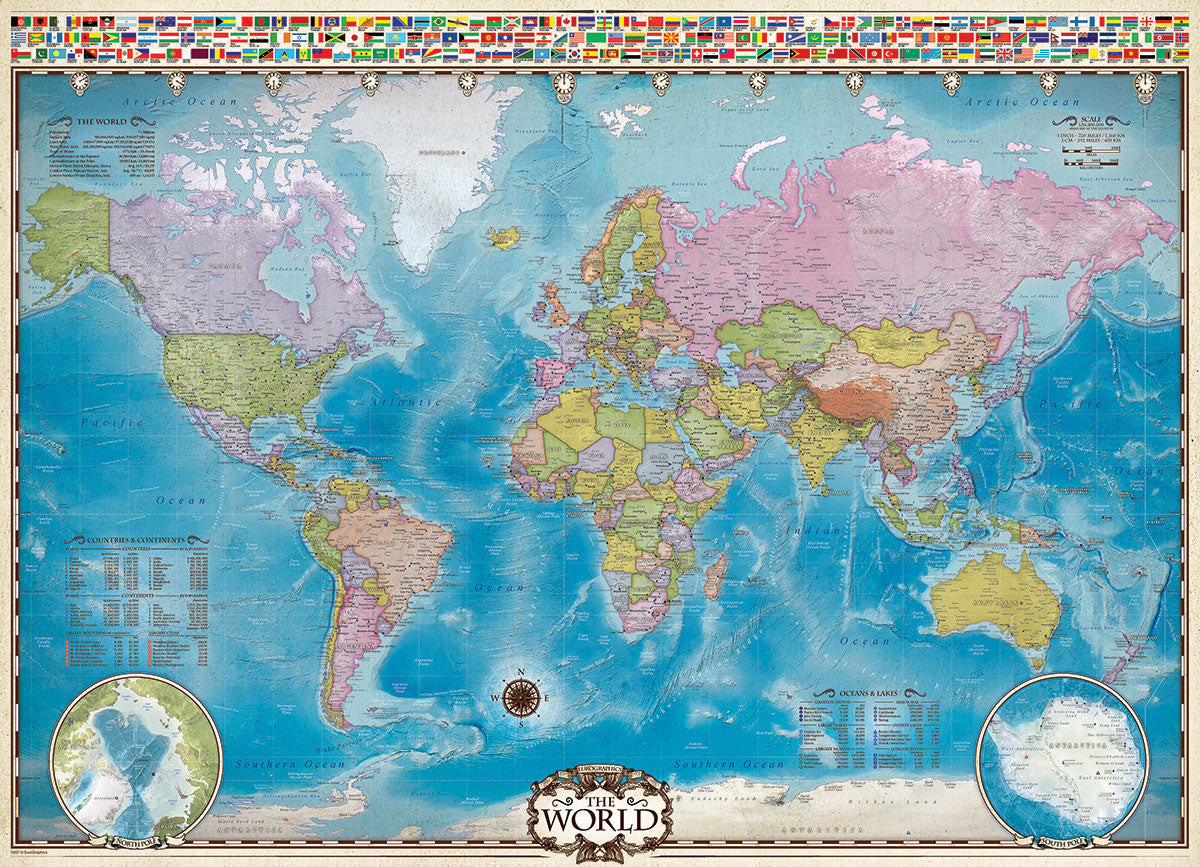 Eurographics 1000-Piece World Map Jigsaw Puzzle for Adults - Educational Geography Puzzle for Home Decor, Classroom Learning & Family Game Night