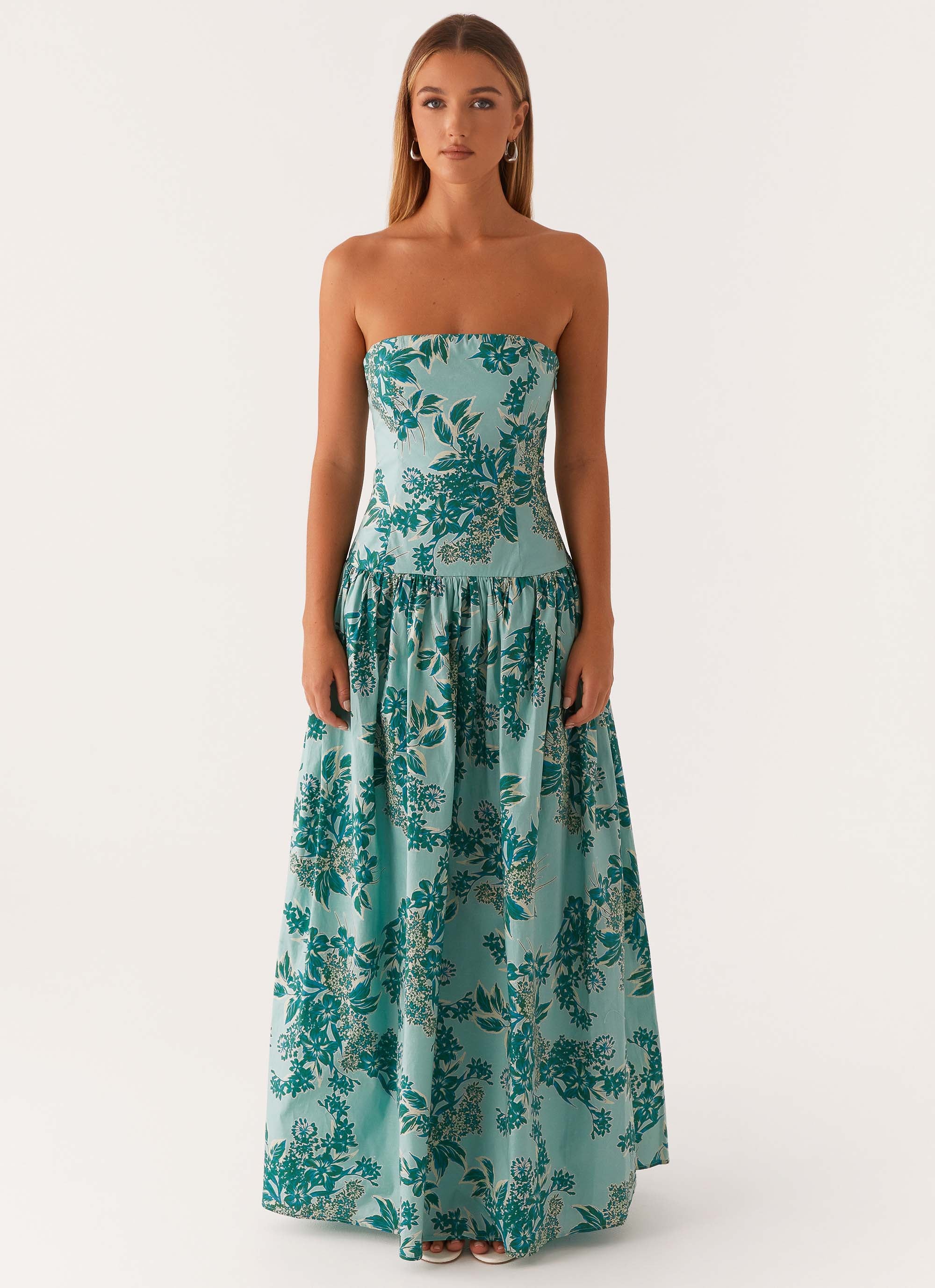 Andorra Maxi Dress - Cloud Nine Floral Print Women's Summer Dress | Perfect for Beach Vacation, Boho Festival & Casual Outings