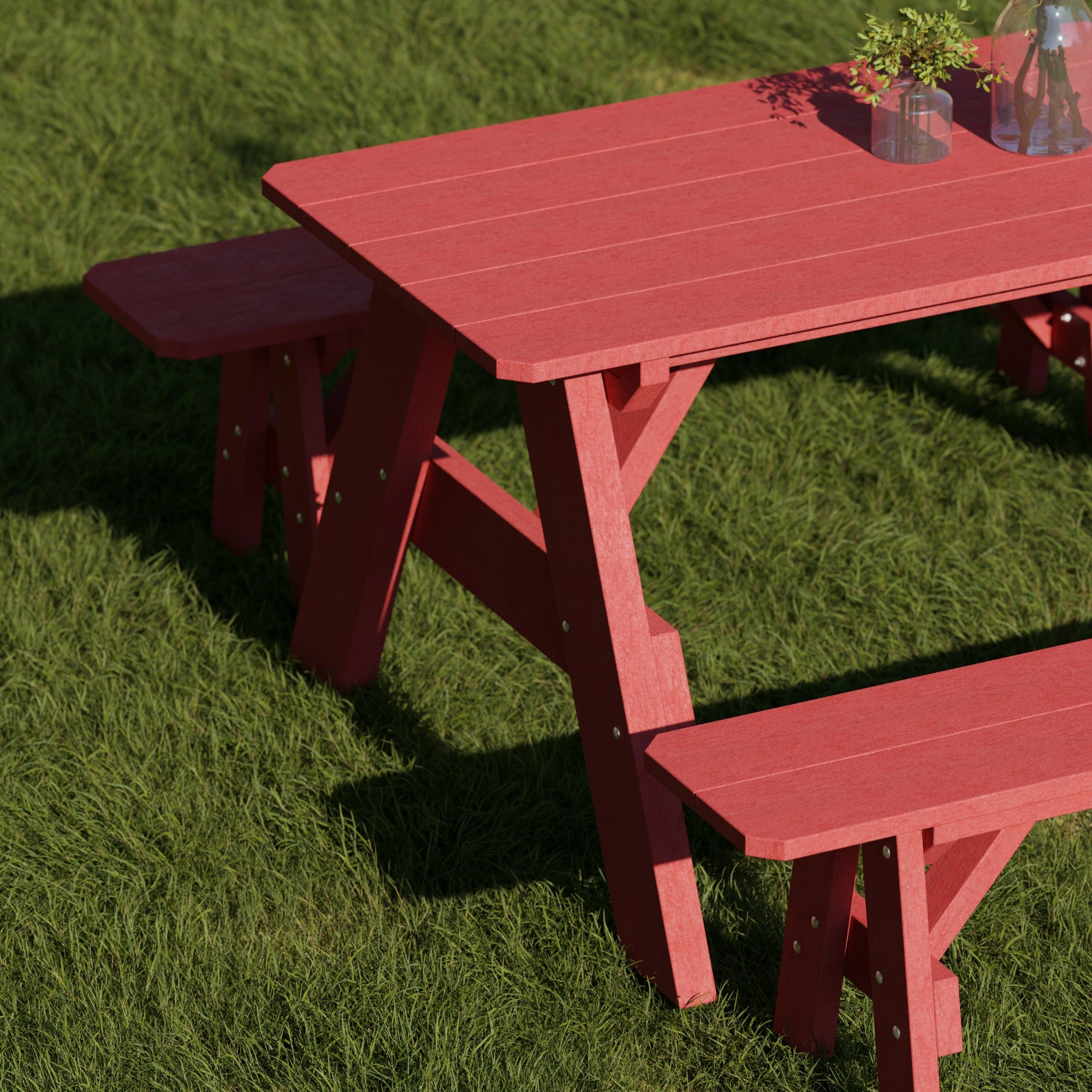 Heritage 72-Inch Outdoor Picnic Table with Detachable Benches - Perfect for Backyard BBQs, Camping & Family Gatherings