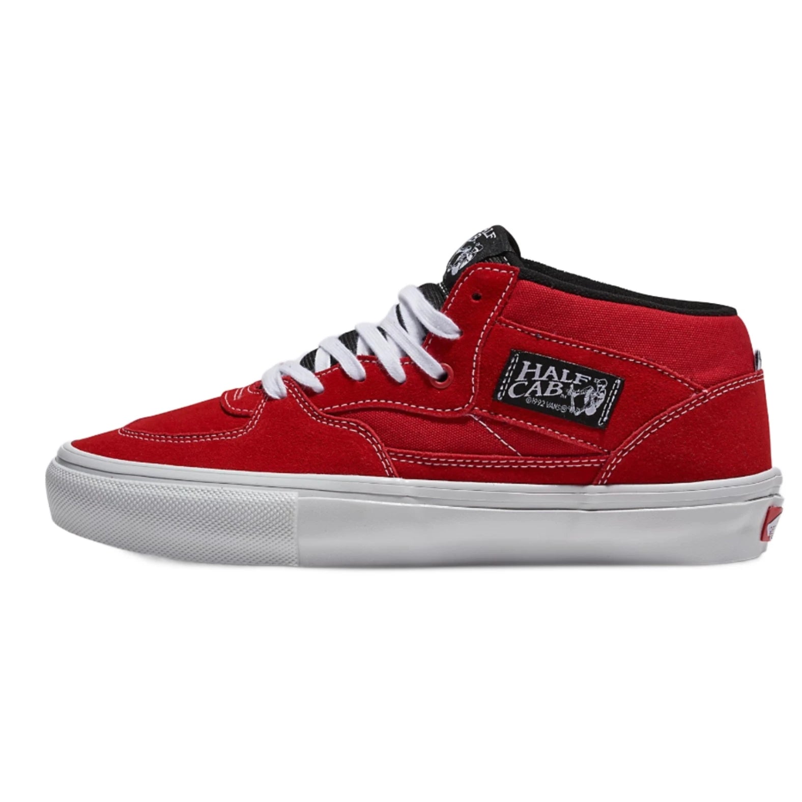 Vans Skate Half Cab Skateboarding Shoes - Red & White | High-Performance Sneakers for Skaters & Streetwear Enthusiasts | Perfect for Skateboarding, Casual Wear & Urban Fashion