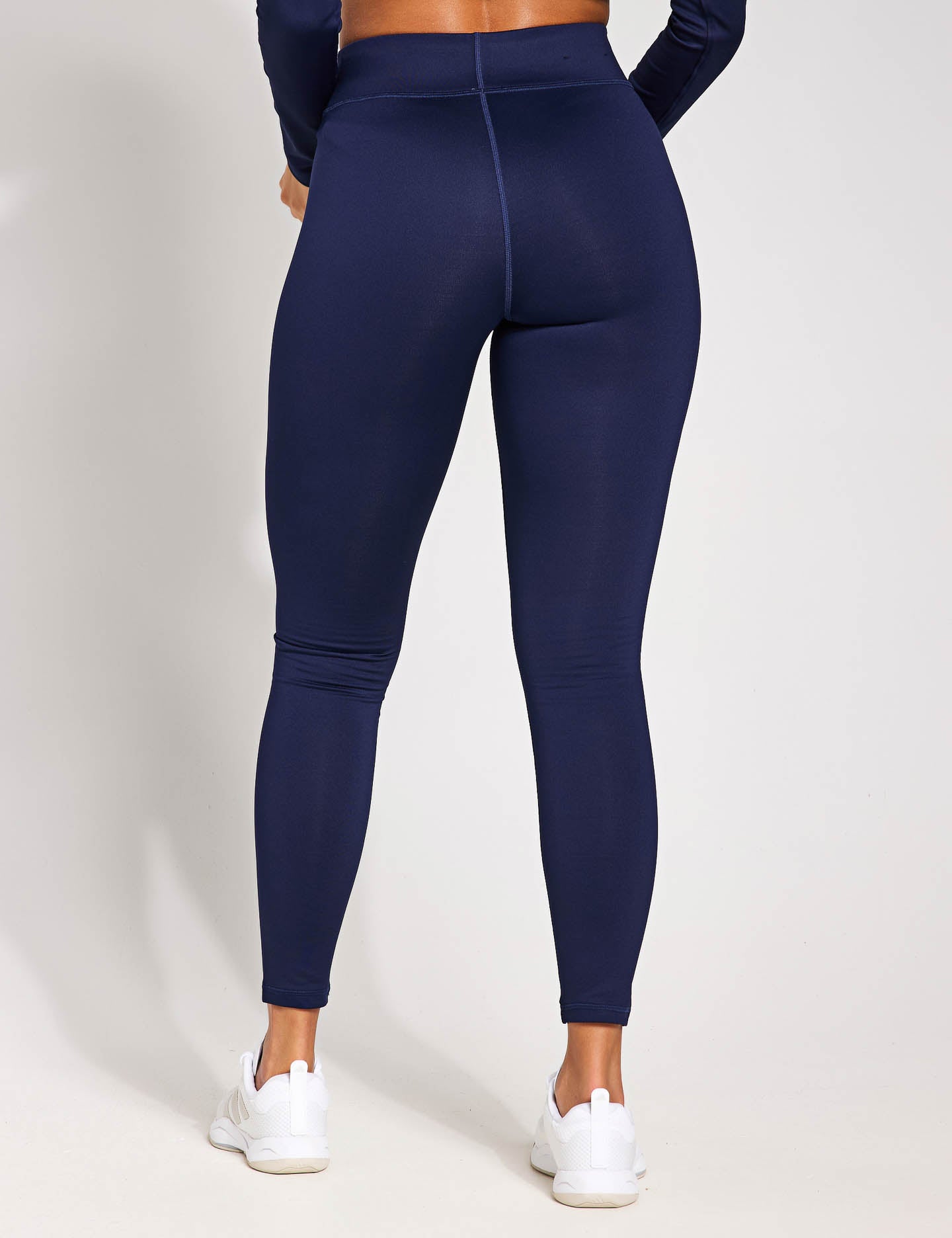 Thermal ColdGear Leggings for Women - Midnight Navy/White - Winter Running, Yoga & Outdoor Activities