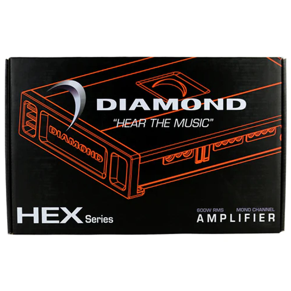 Diamond Audio HX600.4 600W RMS HEX Series 4 Channel Full Range Class D Car Amplifier - High Power Audio for Cars, Trucks & Marine Vehicles