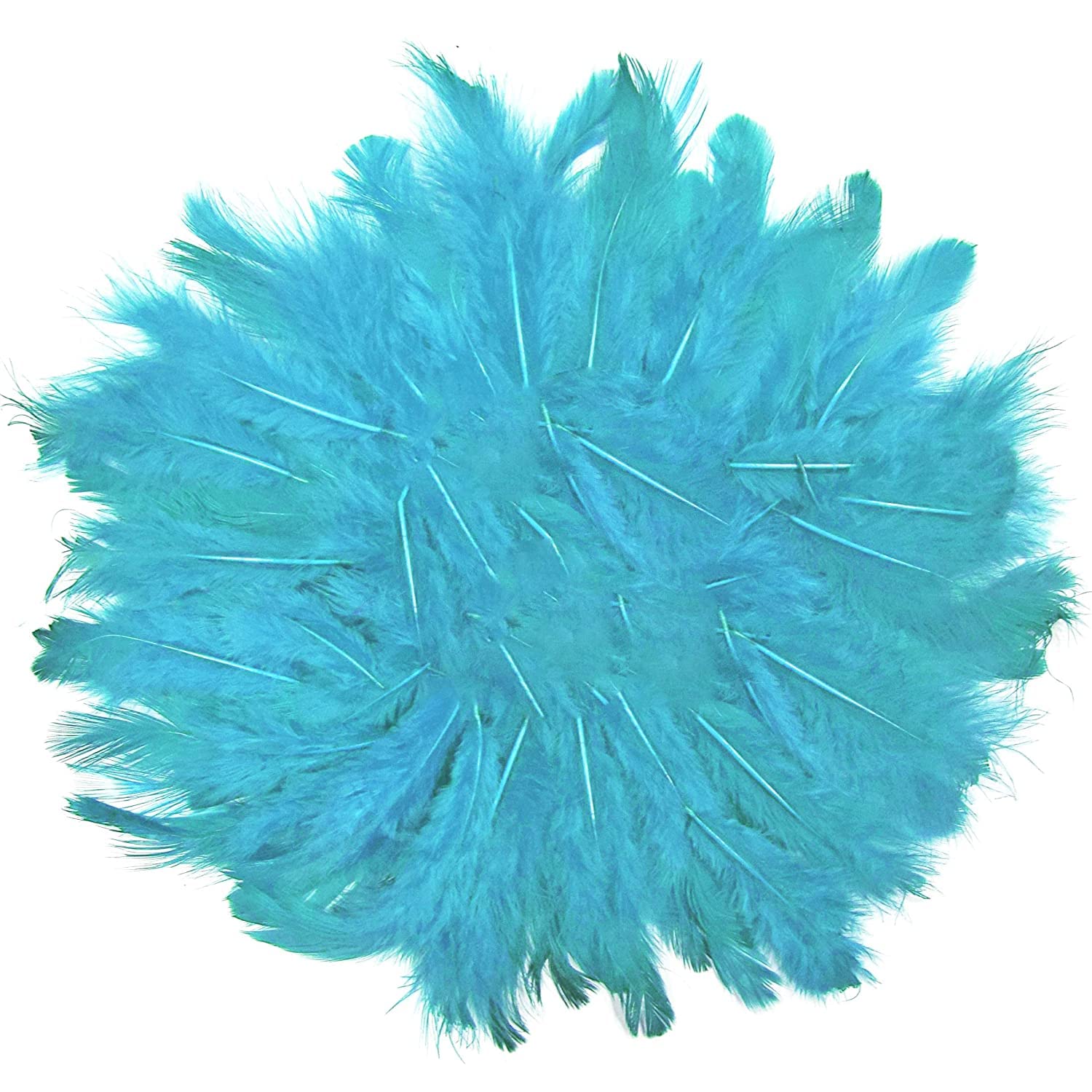 Natural Dyed Feathers for Dream Catchers - 80pc Turquoise Craft Feathers for Jewelry Making, DIY Art, Home Decor & Bohemian Decorations | Perfect for Dream Catchers, Hair Accessories & Scrapbooking