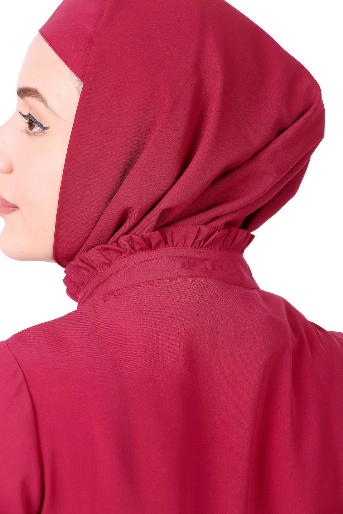 Elegant Full Front Open Abaya with Frills on Placket - Modest Muslim Dress for Women - Perfect for Prayer, Eid, and Special Occasions