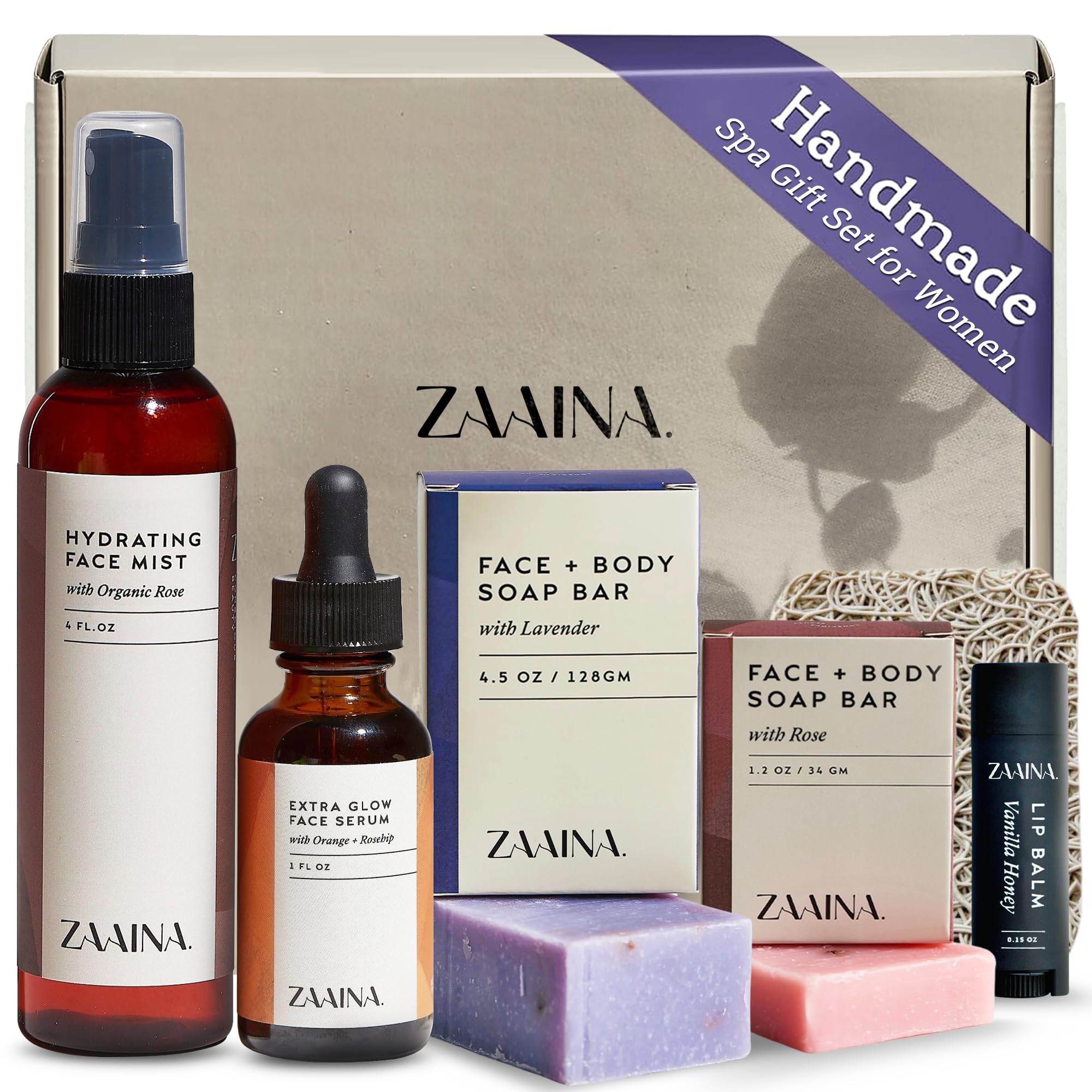 Luxury Handmade Spa Gift Set for Women - Relaxation Spa Kit with Bath & Body Essentials, Self Care Package for Mom, Birthday Gifts, At Home Spa Day (Perfect for Mother's Day, Anniversary & Stress Relief) by ZAAINA