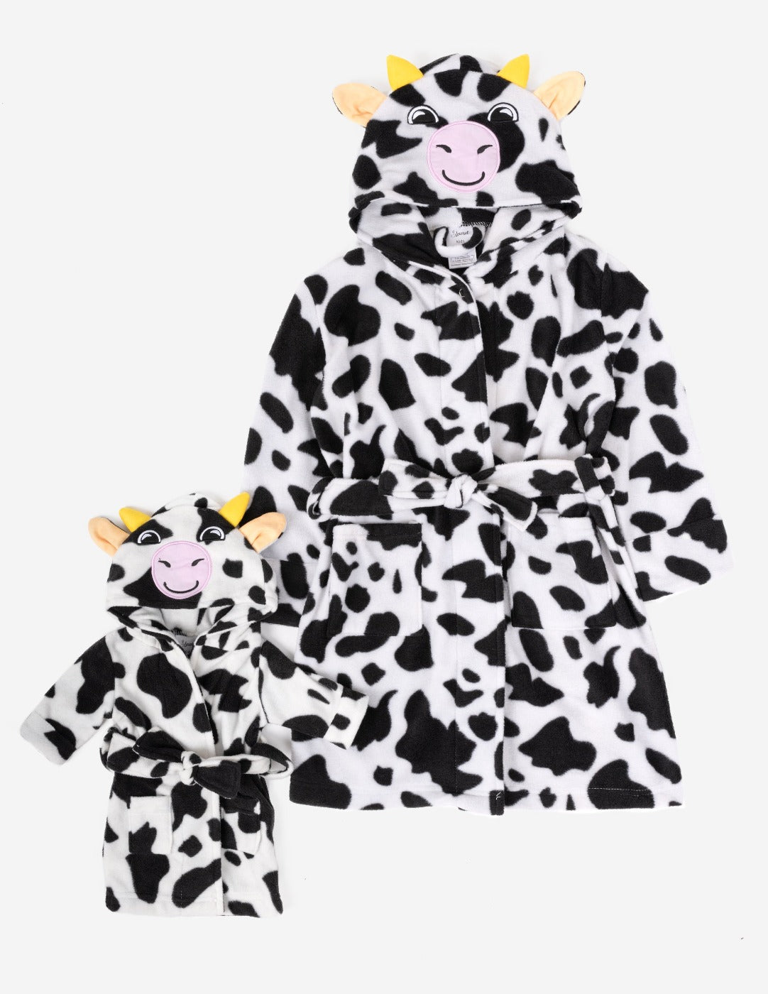 Girl and Doll Fleece Hooded Animal Robes - Soft Matching Kids & Doll Bathrobes for Winter - Perfect for Family Pajama Parties & Cozy Home Evenings