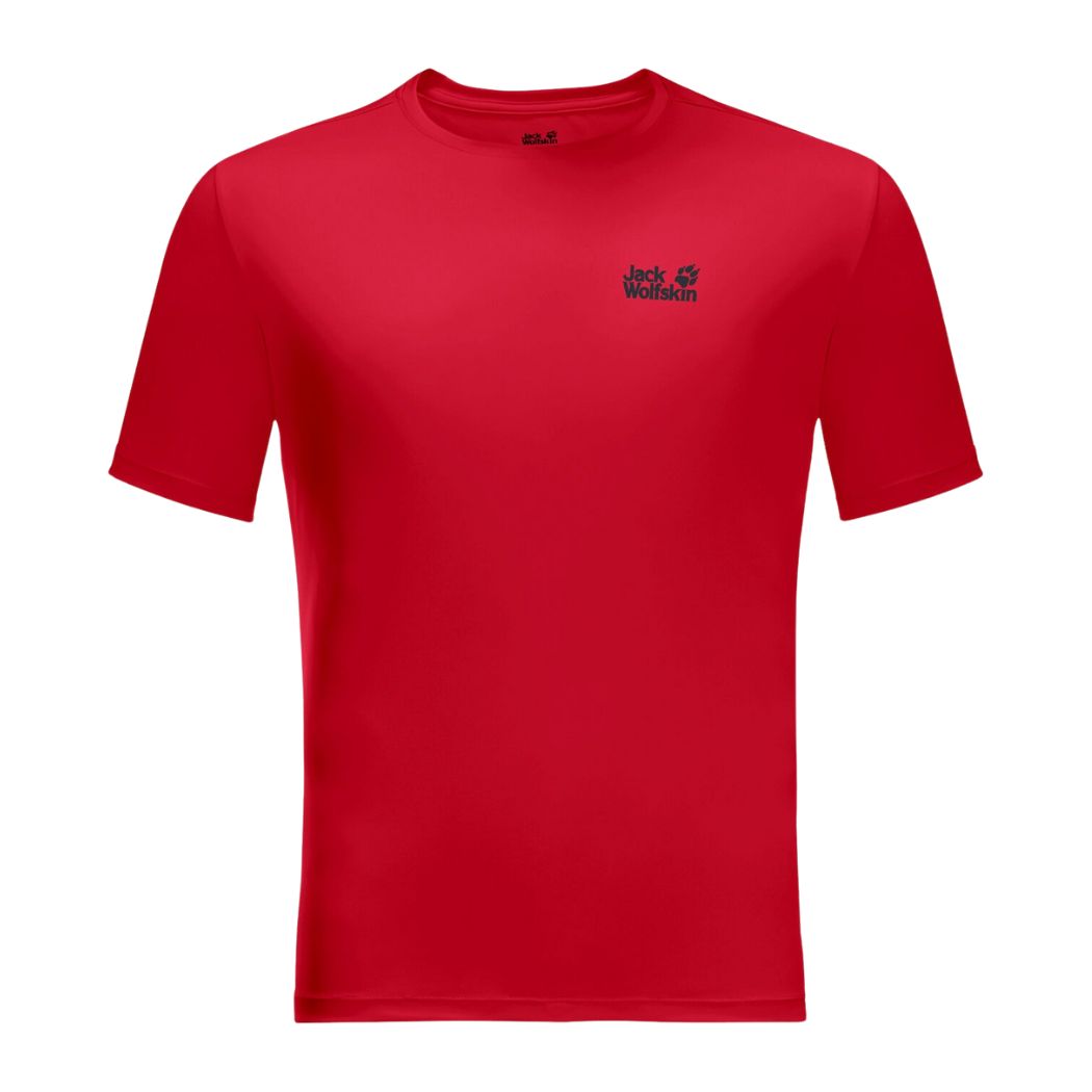 Jack Wolfskin Tech Men's T-Shirt - Breathable Quick-Dry Performance Tee for Hiking, Camping & Outdoor Adventures
