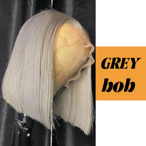 #13x4 HD Grey Bob Lace Front Wig