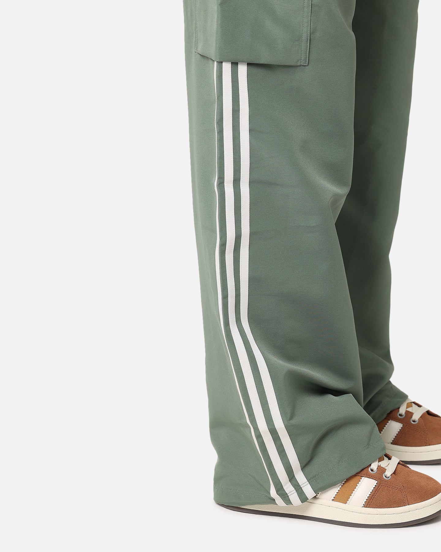 Adidas Women's 3 Stripes Cargo Pants - Trace Green | Comfortable Casual & Streetwear Pants for Women | Perfect for Hiking, Travel & Everyday Wear