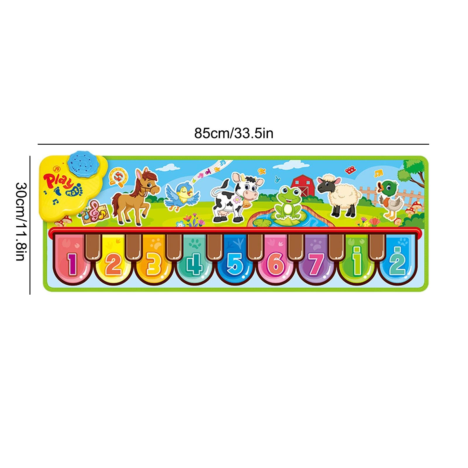 Kids Musical Piano Mat - Early Education Touch Dance Mat with Animal Sounds & Adjustable Volume | Non-Slip Large Music Playmat for Toddlers & Children | Perfect for Birthday Gifts, Indoor Play & Early Learning Activities