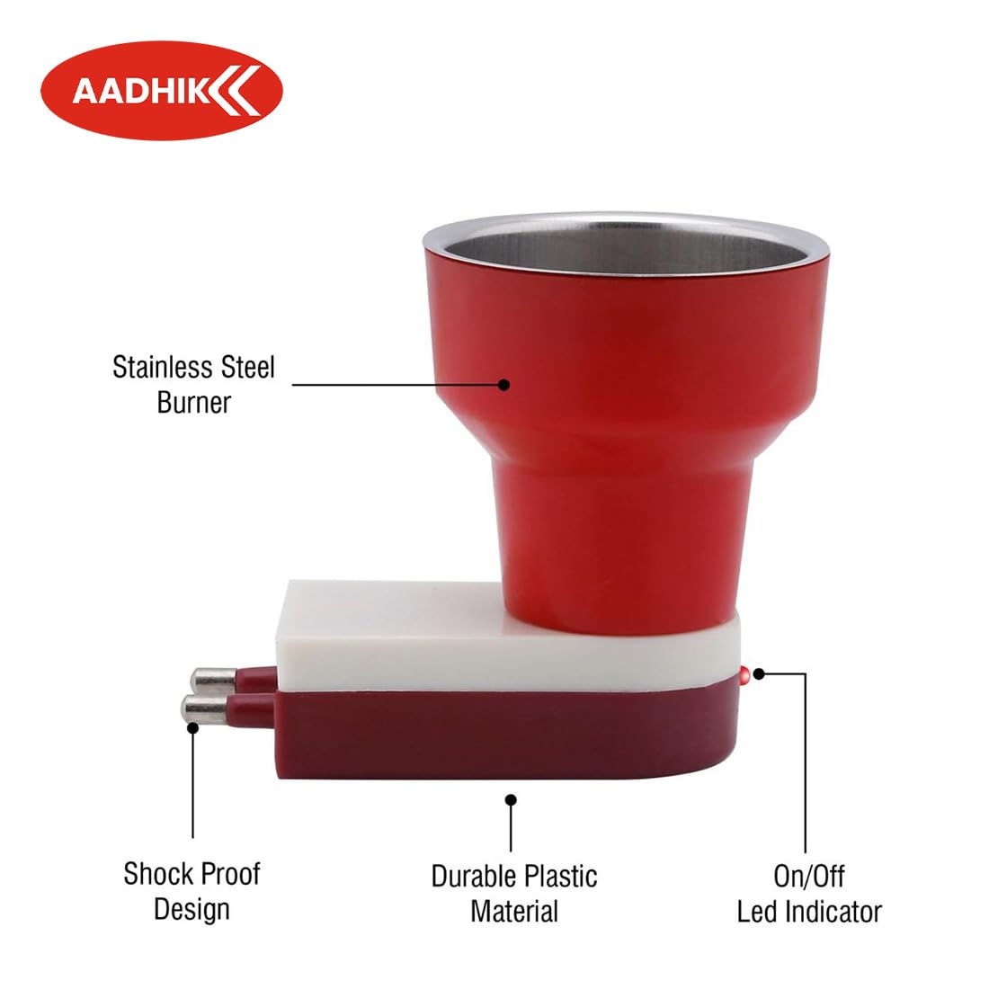 Premium Electric Camphor Diffuser & Bakhoor Burner - Aromatherapy Essential Oil Diffuser with Night Light for Home, Puja, Meditation & Relaxation (Red) - Perfect for Yoga Rooms, Bedrooms & Spiritual Spaces