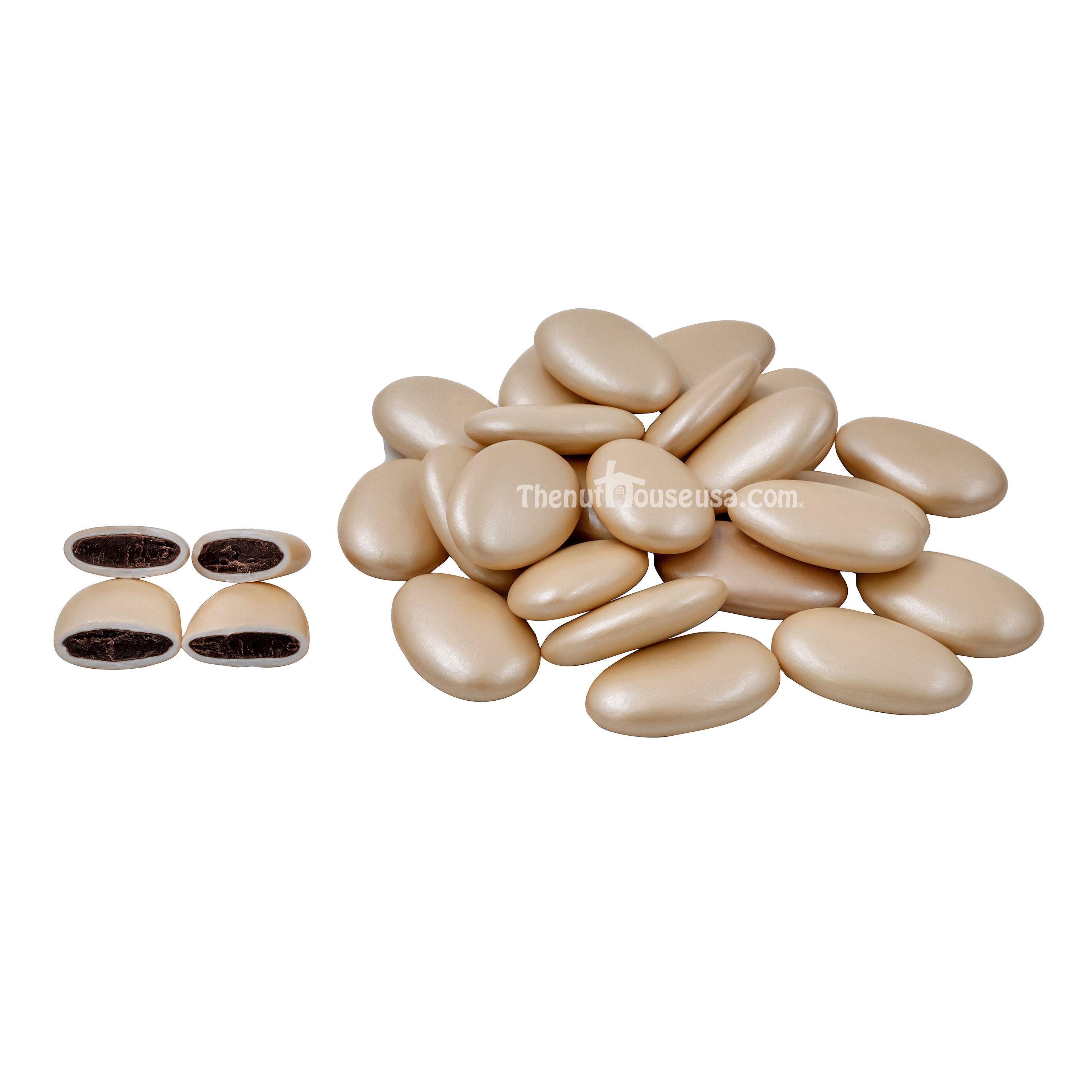 Premium Beige Almond Shaped Chocolates - Gourmet Handmade Belgian Chocolate Gifts for Holidays, Weddings & Parties - Perfect for Valentine's Day, Anniversary & Corporate Events