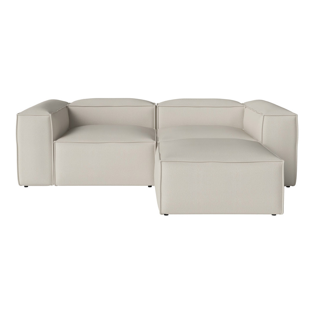 Cosima 2-Seater Small Sofa with Pouf - Compact Loveseat for Small Living Rooms, Apartments & Cozy Spaces