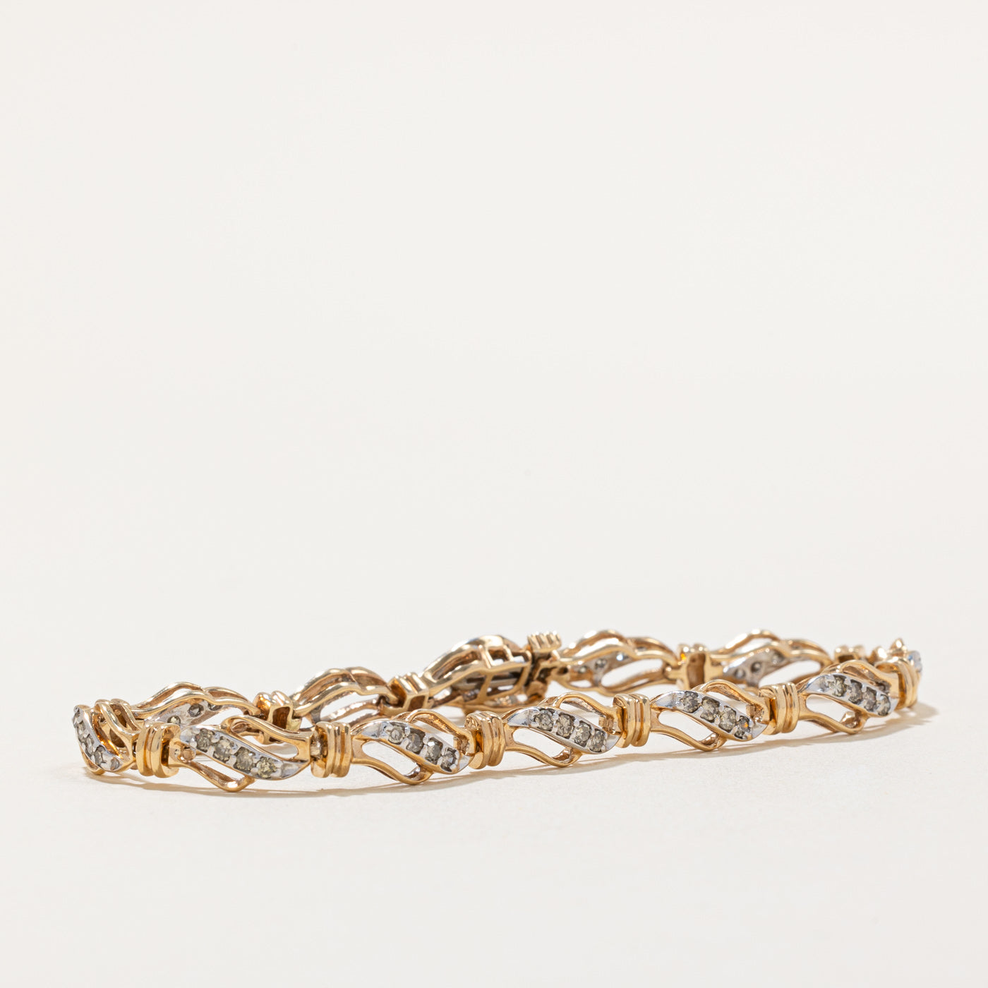 Two Tone Gold Diamond Bracelet for Women | 0.60 Carat Total Weight | 6 Inches | Elegant Jewelry Gift for Anniversary, Birthday & Special Occasions