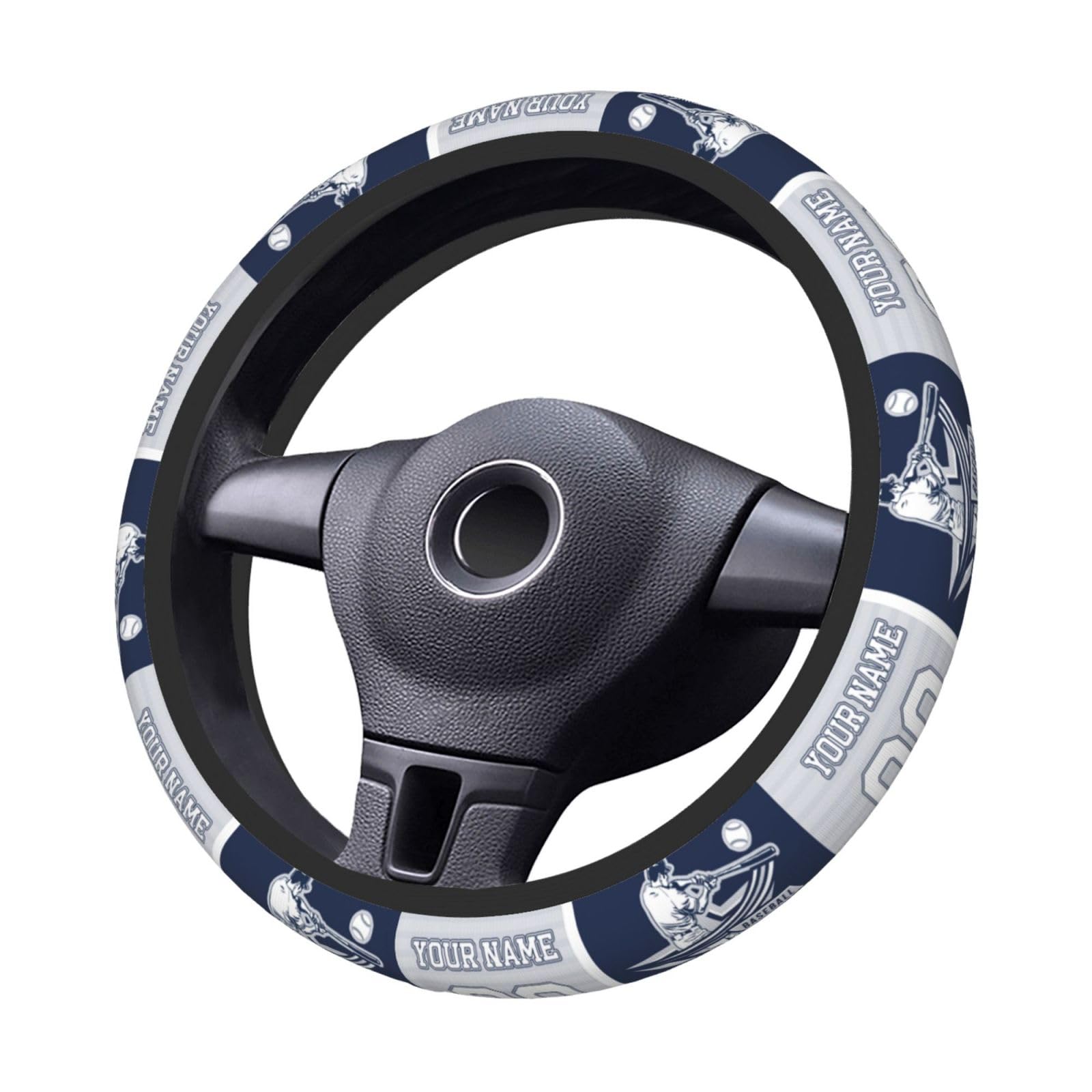 Custom New York Yankees Steering Wheel Cover - Personalized with Name & Number - Anti-Slip Elastic Car Accessories - Universal Fit for Most Cars, SUVs & Trucks - Perfect Sports Fan Gift & Driving Comfort Upgrade
