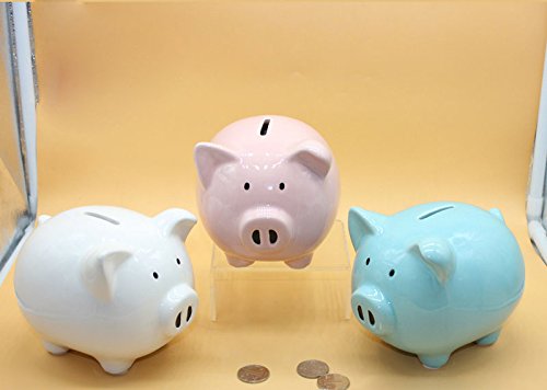 Personalized Ceramic Piggy Bank - Kids Savings Coin Bank for Nursery Decor & Baby Girl Gifts | Home & Party Use