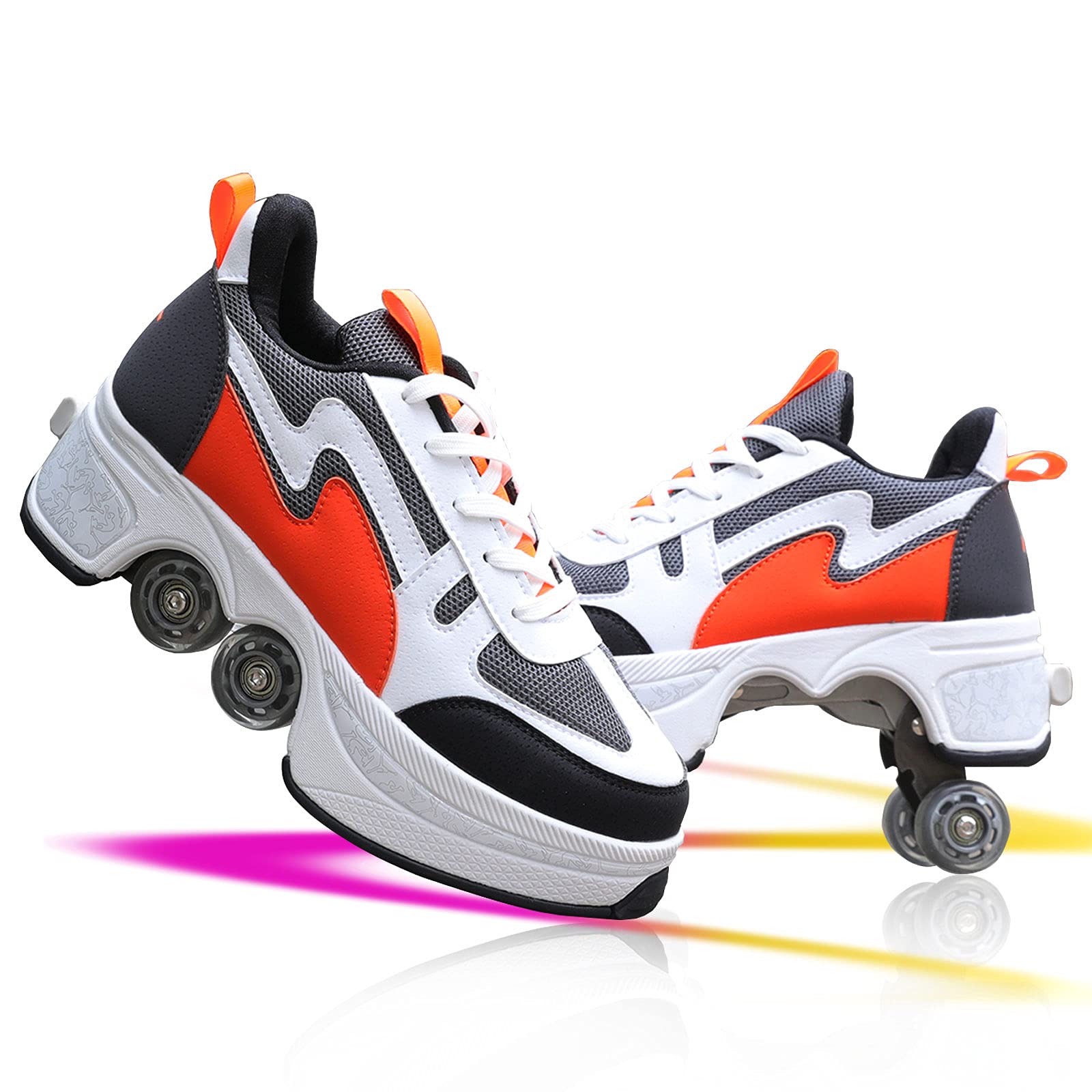 Automatic Walking Shoes with Invisible Pulley - Double-Row Roller Skates for Men & Women, Kids & Adults - Perfect for Commuting, Fitness & Fun Outdoor Activities