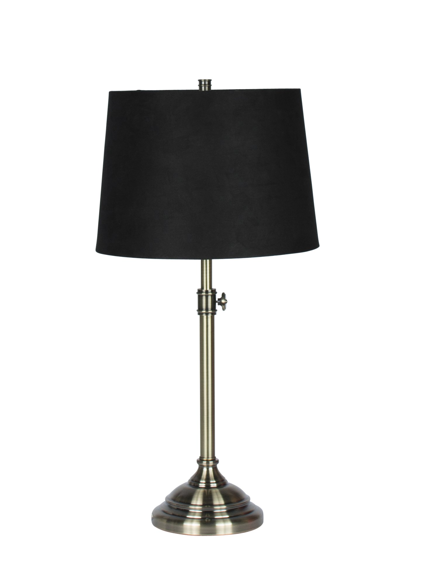 Urbanest Windsor Adjustable Table Lamp - Antique Brass Finish with Black Suede Shade | Modern Desk Lighting for Home Office, Bedroom & Living Room