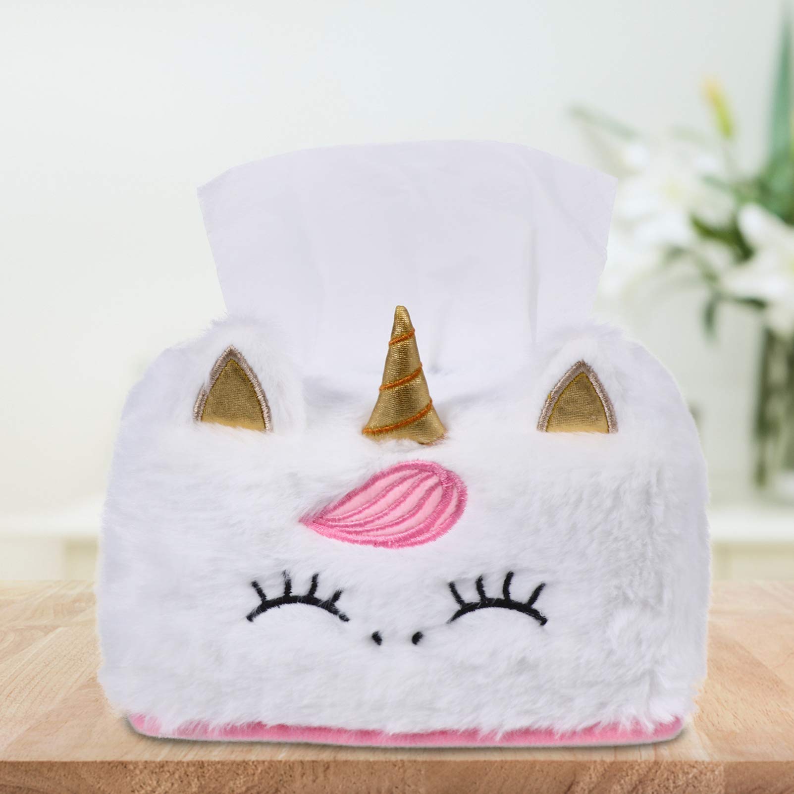 White Anime Tissue Box Holder - Cartoon Car Design Tissue Cover & Paper Storage Box for Car & Home - Perfect for Anime Fans & Car Enthusiasts