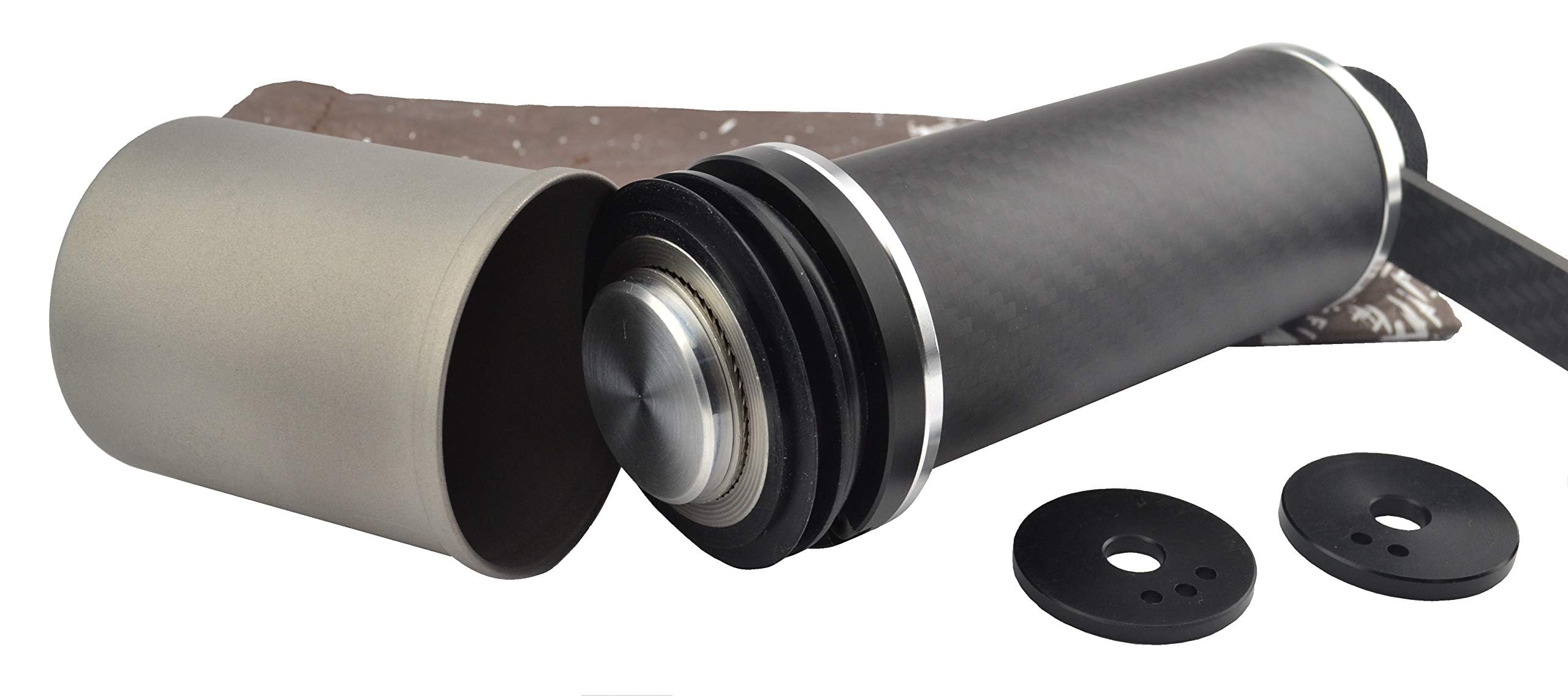 Premium OE Fixie Carbon Fiber & Titanium Manual Coffee Grinder - Ultralight Portable Hand Mill for Camping, Hiking, Biking & Travel - Perfect for Fresh Coffee Anywhere